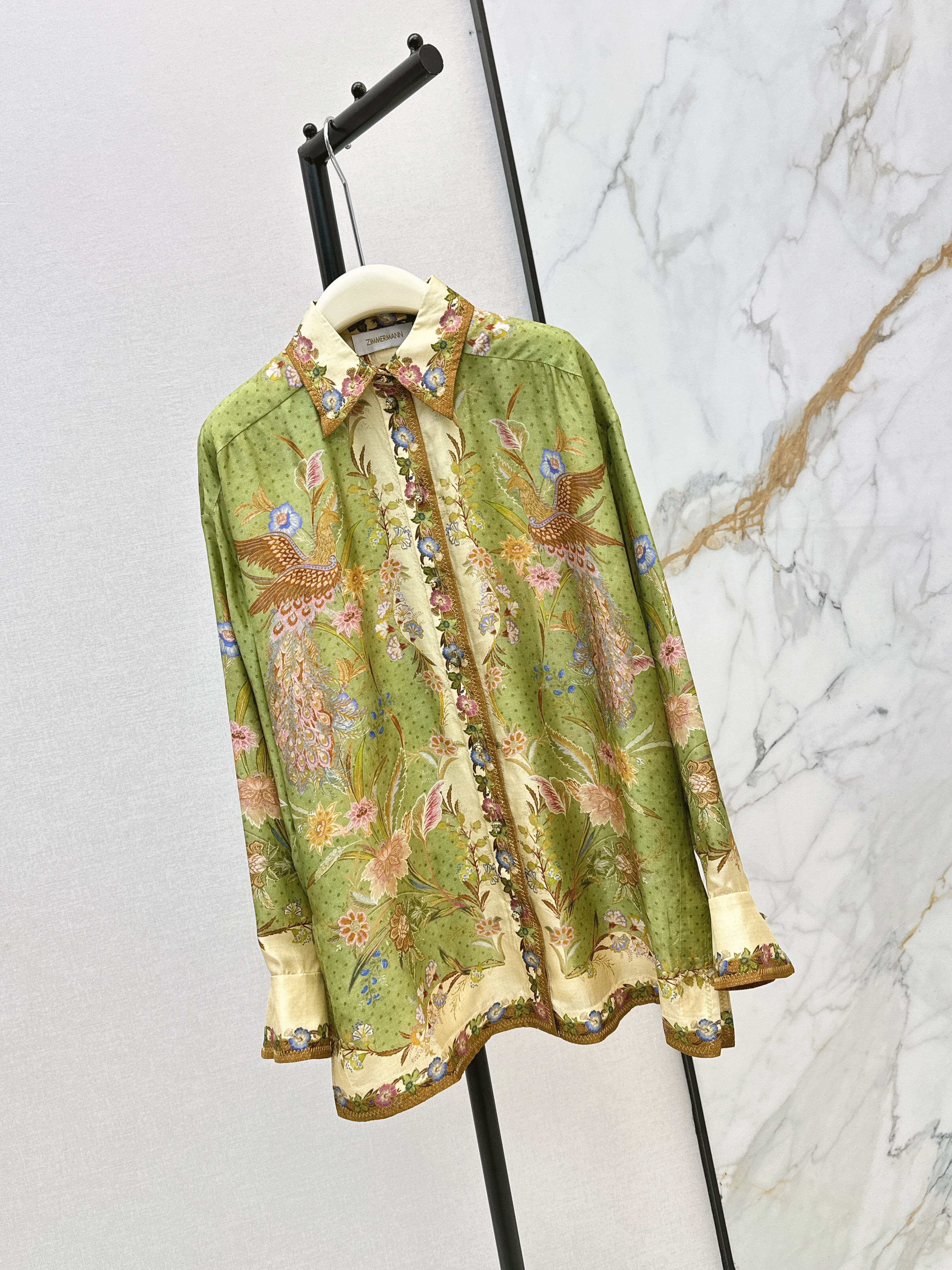 Zimm 26ss print silk shirt