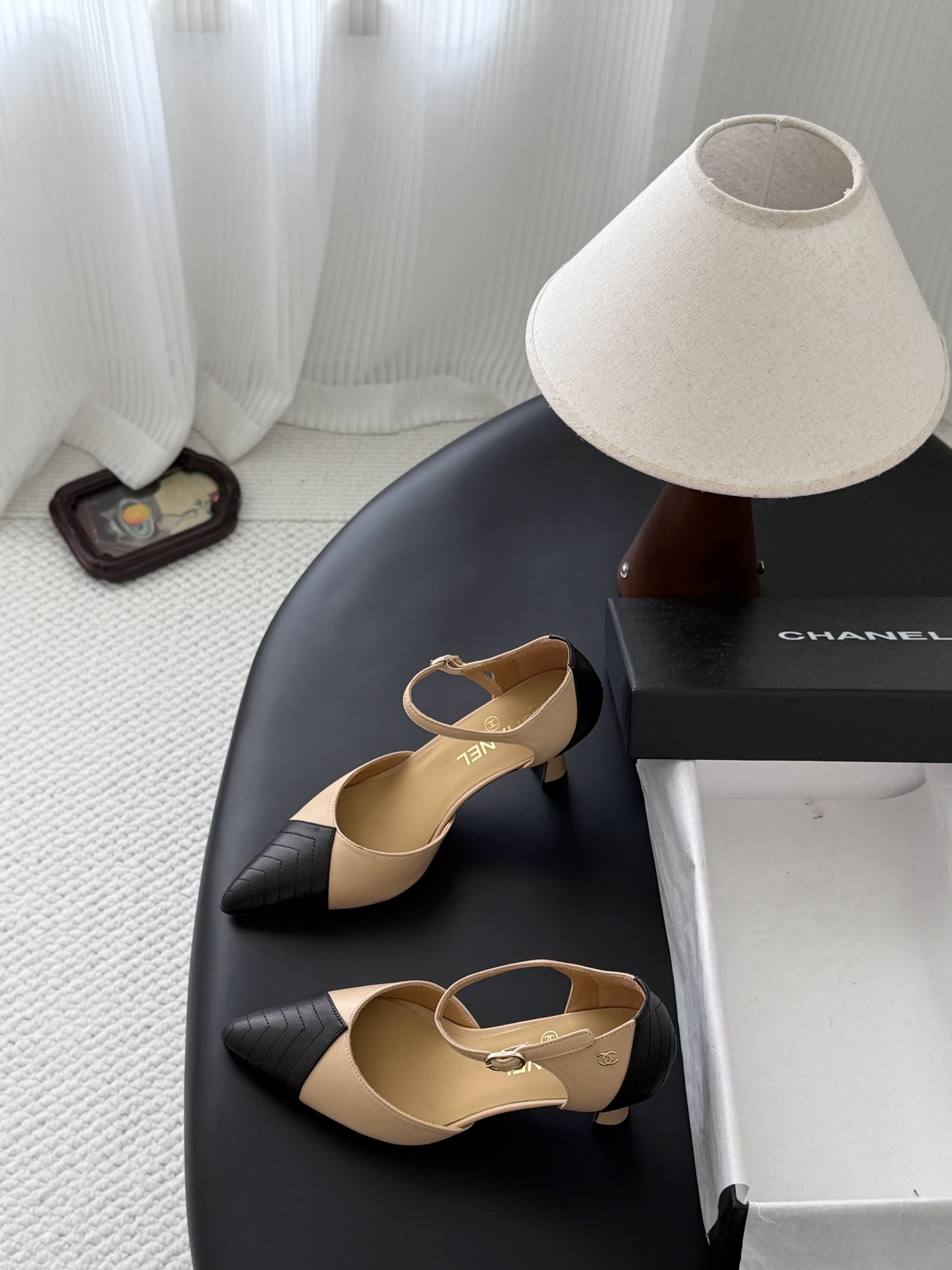 Chan 26P kitten heel sandals