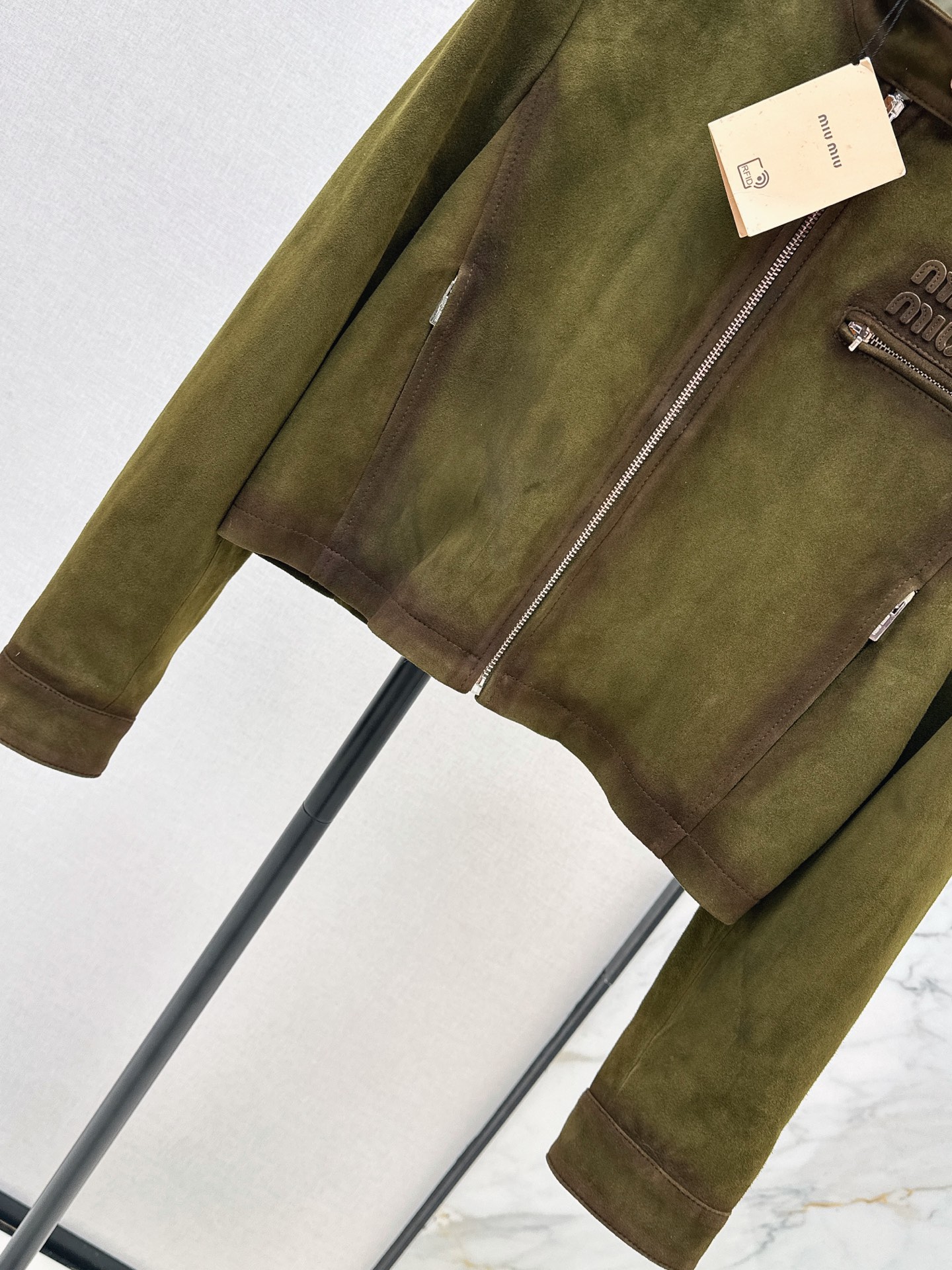 Miu 26ss suede leather jacket