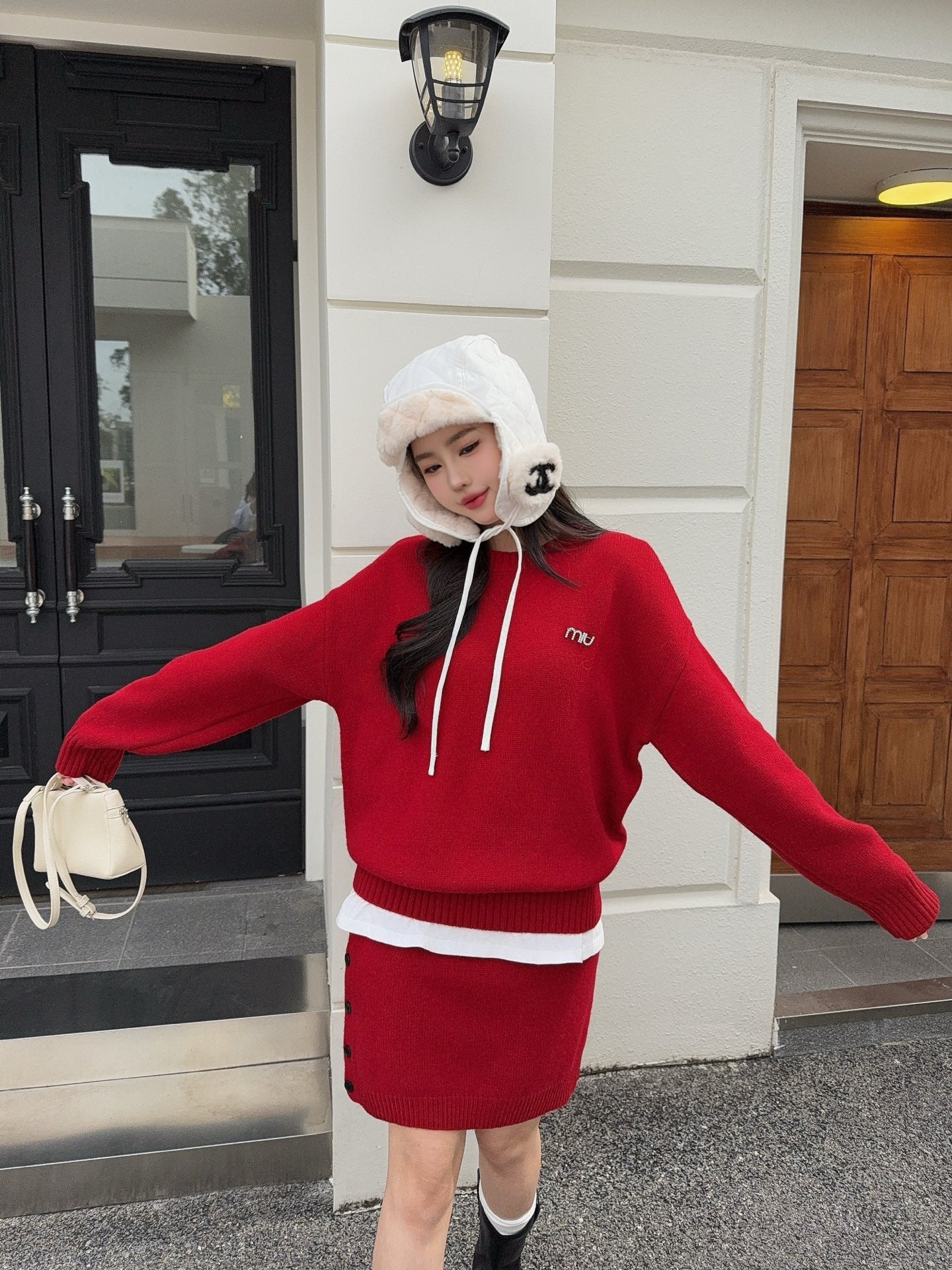 Miu 25fw knit sweater+skirt outfit sets