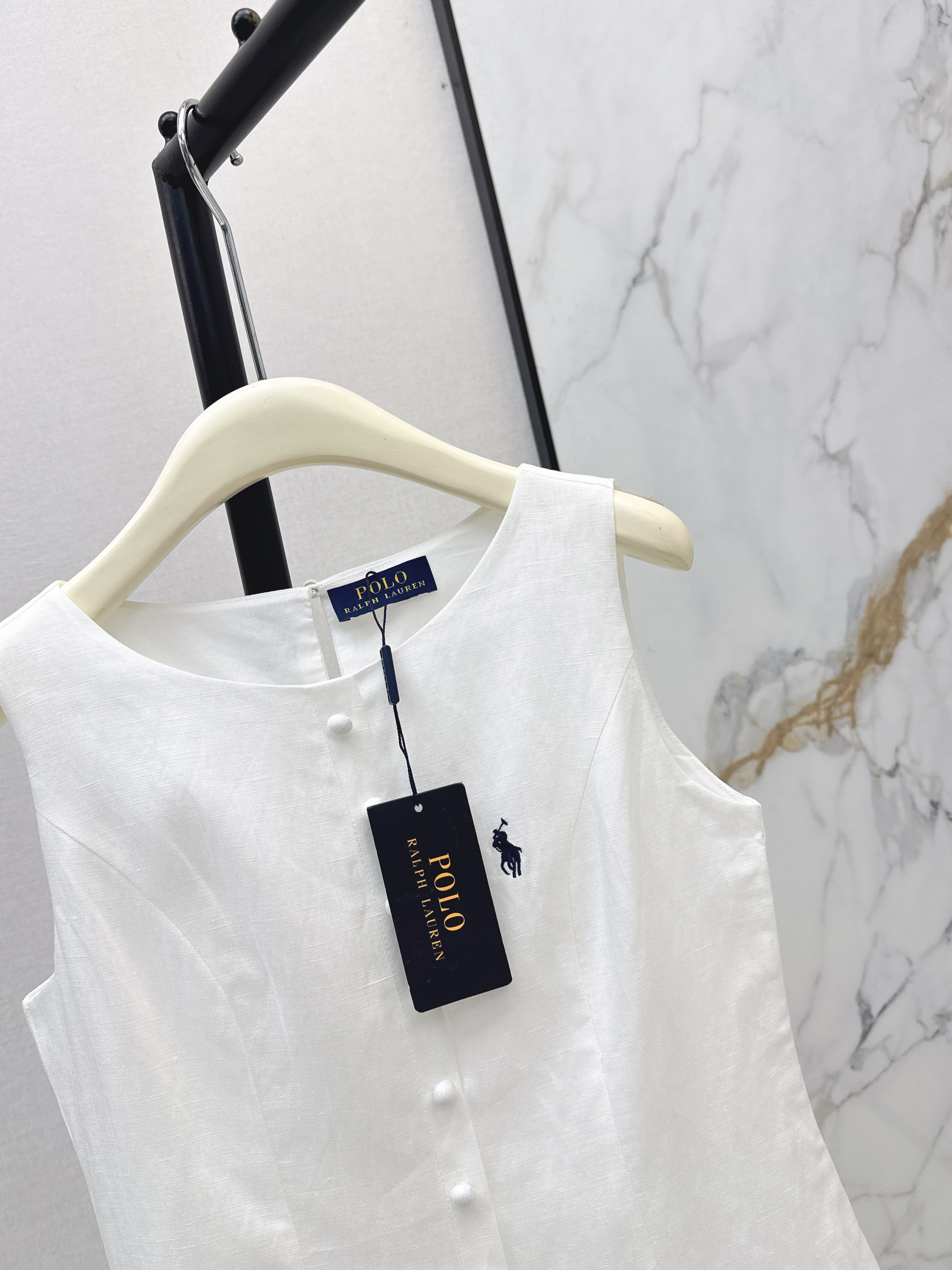 Ralp 26ss embroidery sleeveless dress