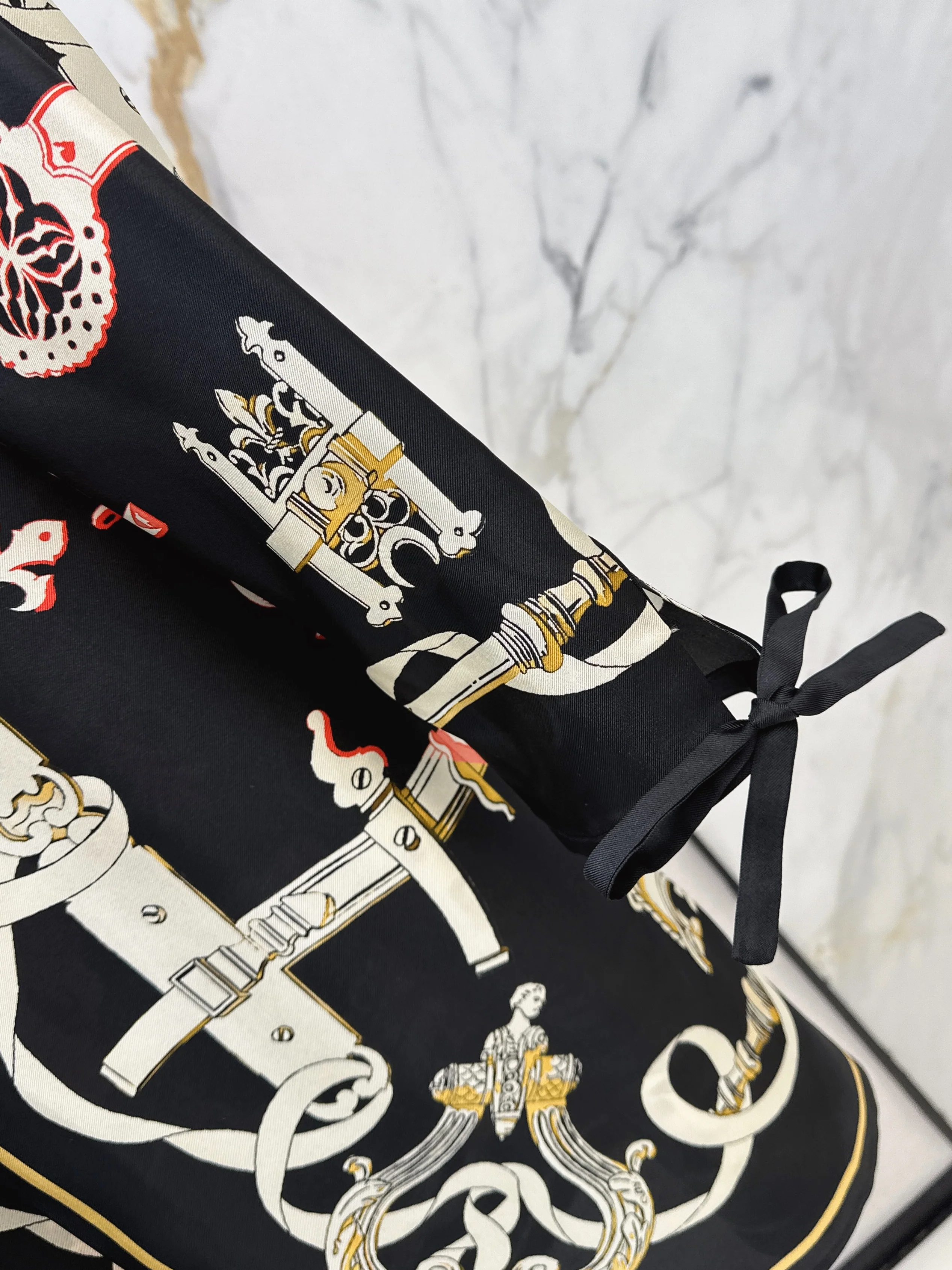 Herm 26ss print silk dress