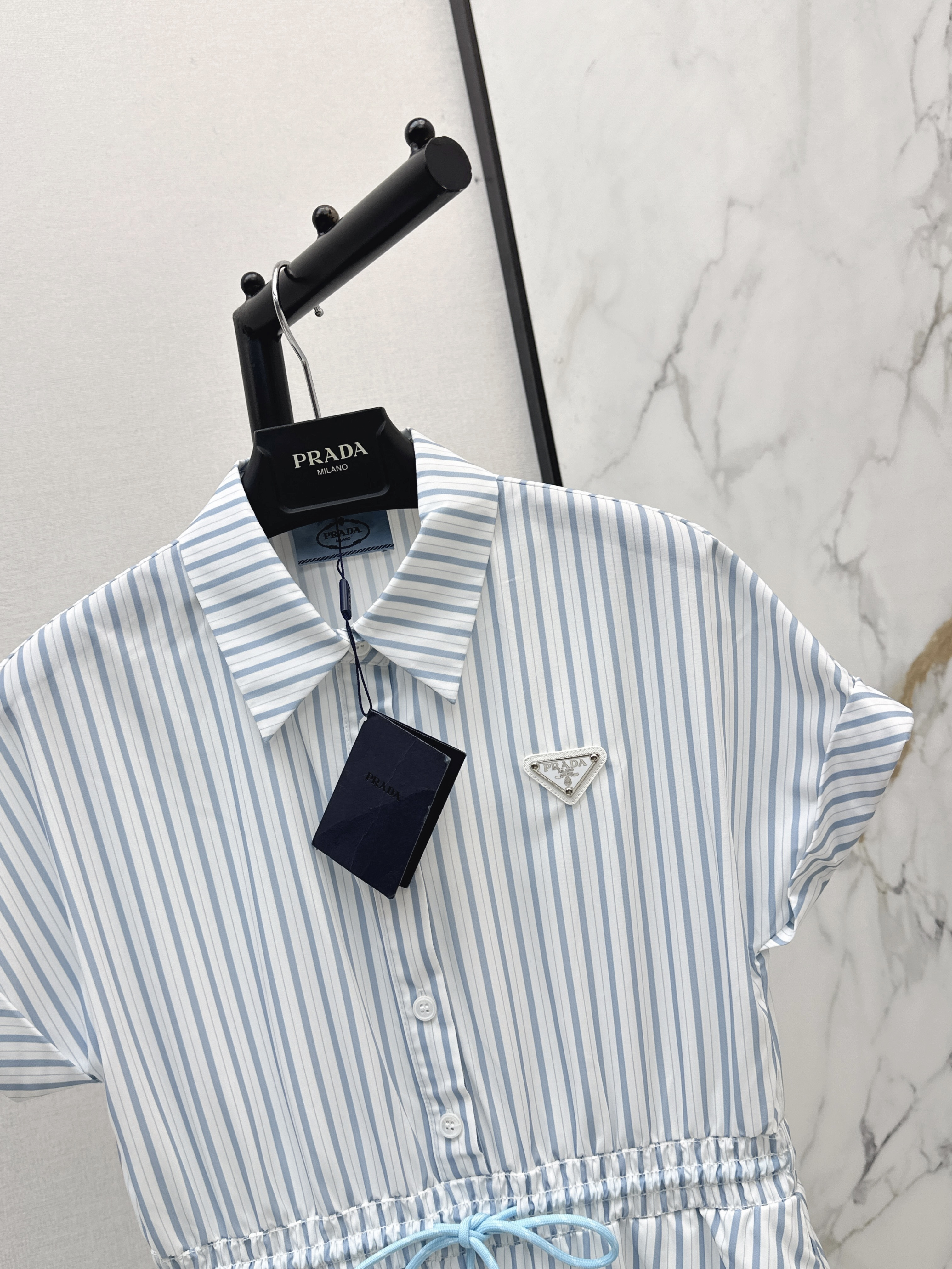 Pra 26ss stripe long shirt dress