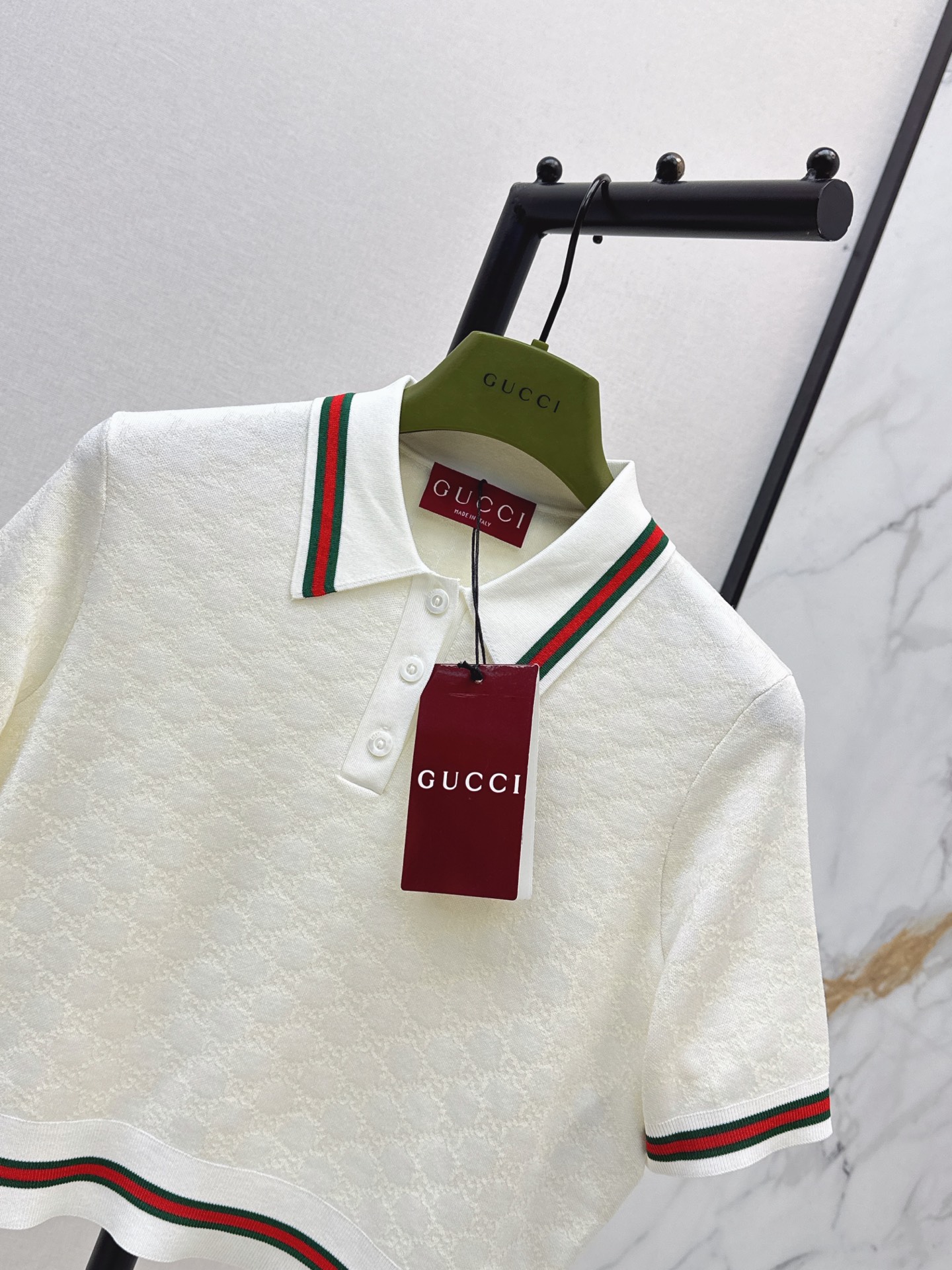 Guc 26ss jacquard polo knitwear
