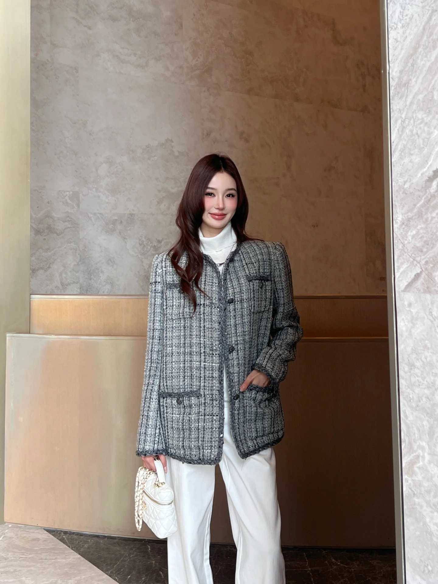 Chan 26ss woven tweed jacket