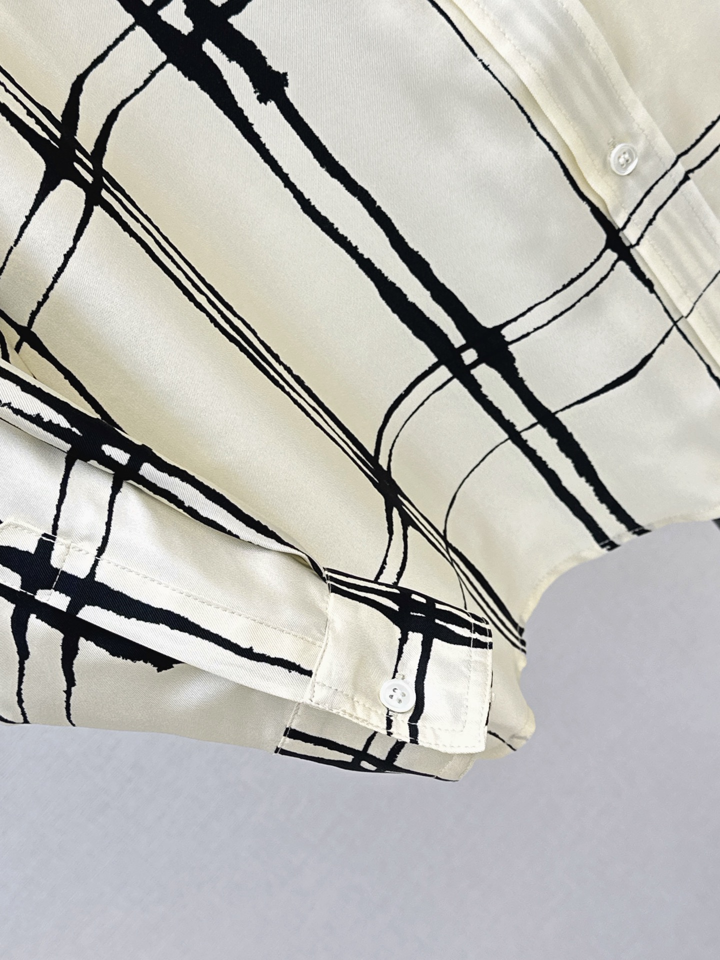 Chan 26ss check print silk shirt