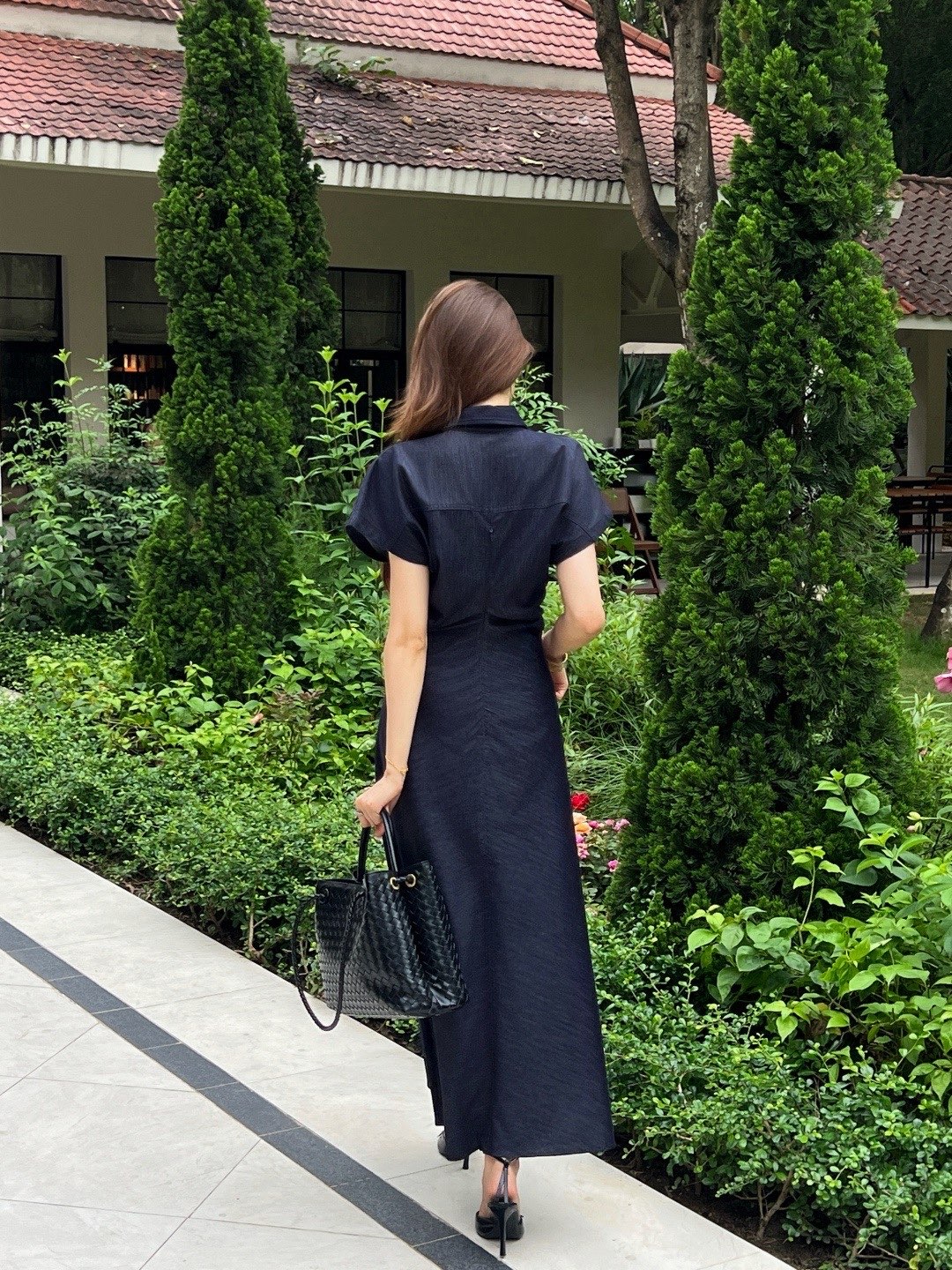 Brun 26ss denim folds dress