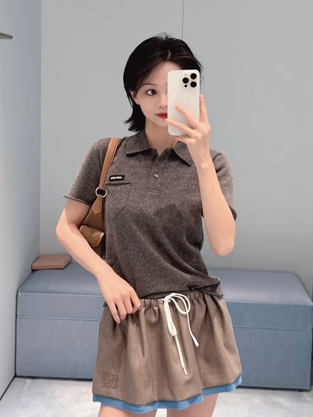 Miu 26ss polo knitwear