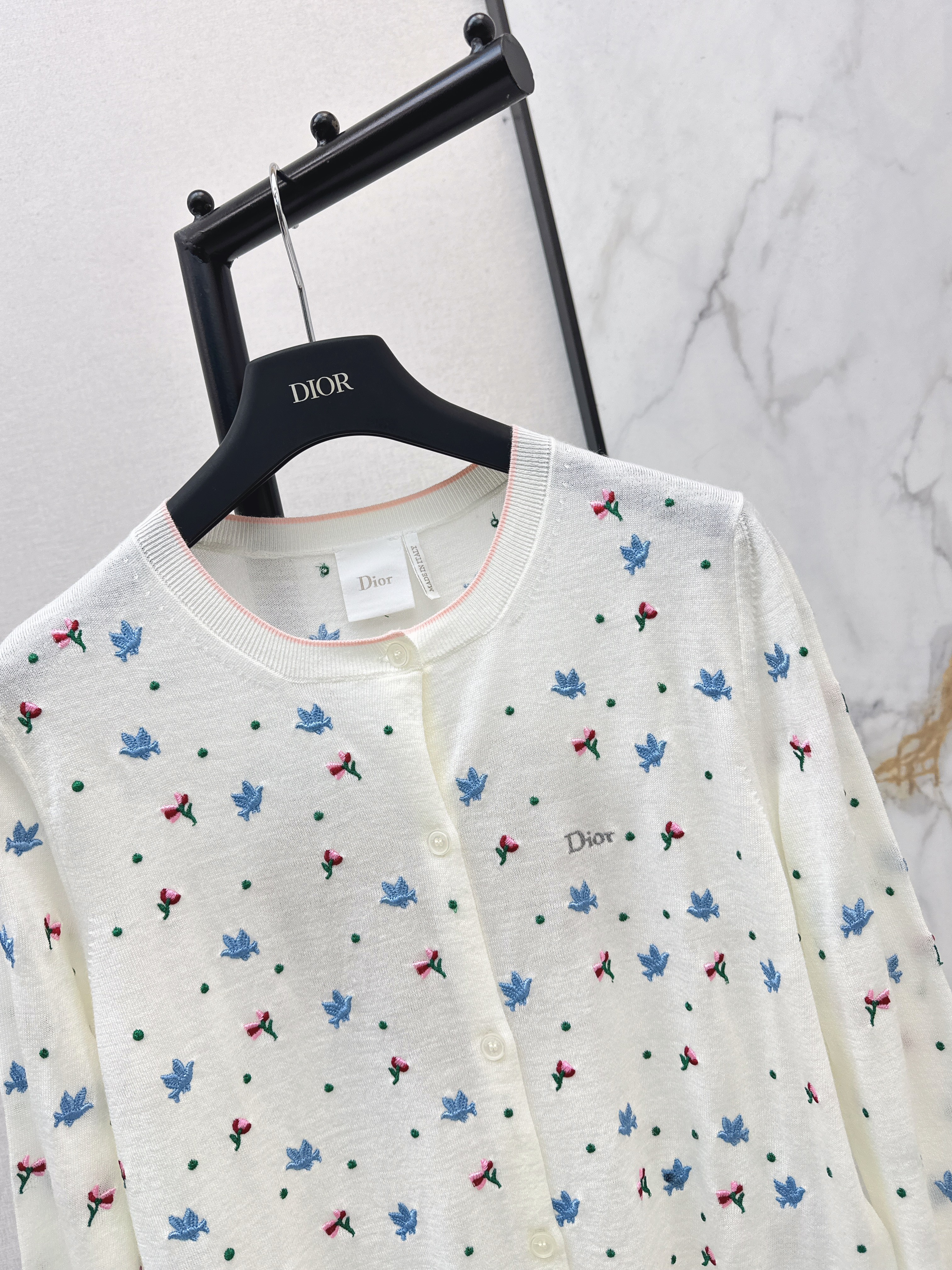 CD 26ss embroidery knit cardigan