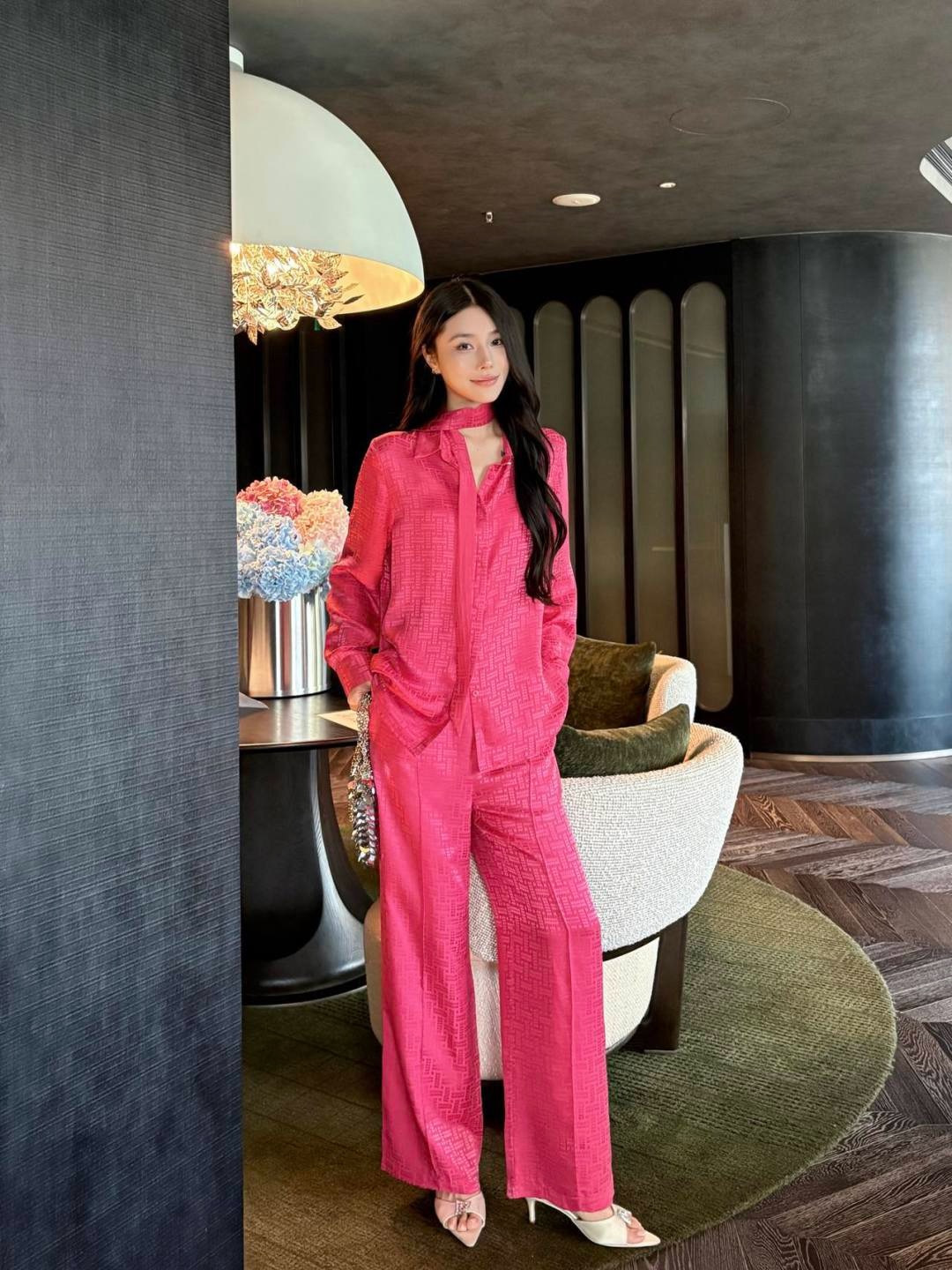 Her 26ss jacquard silk shirt