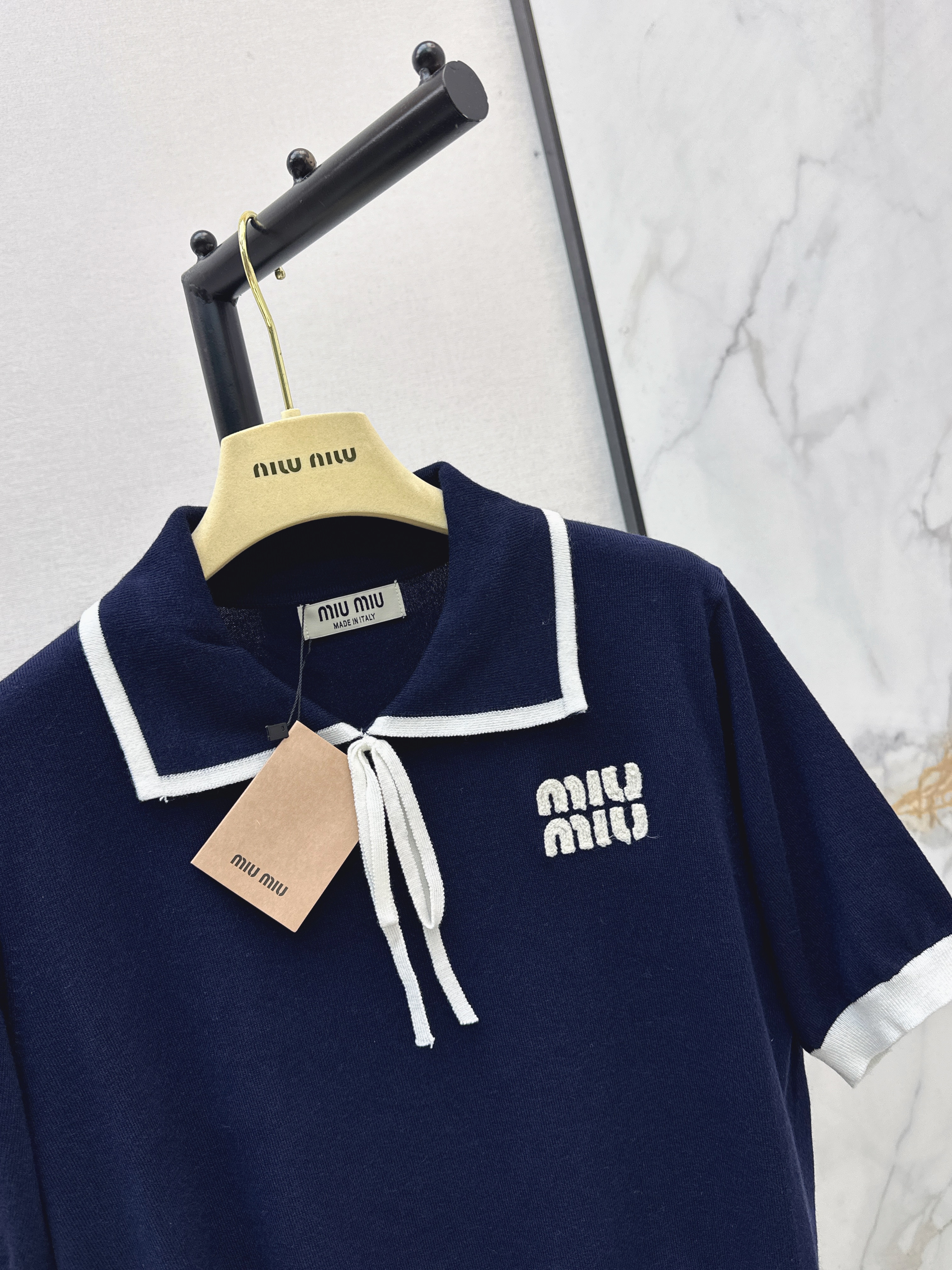 Miu 26ss contract trim knit top