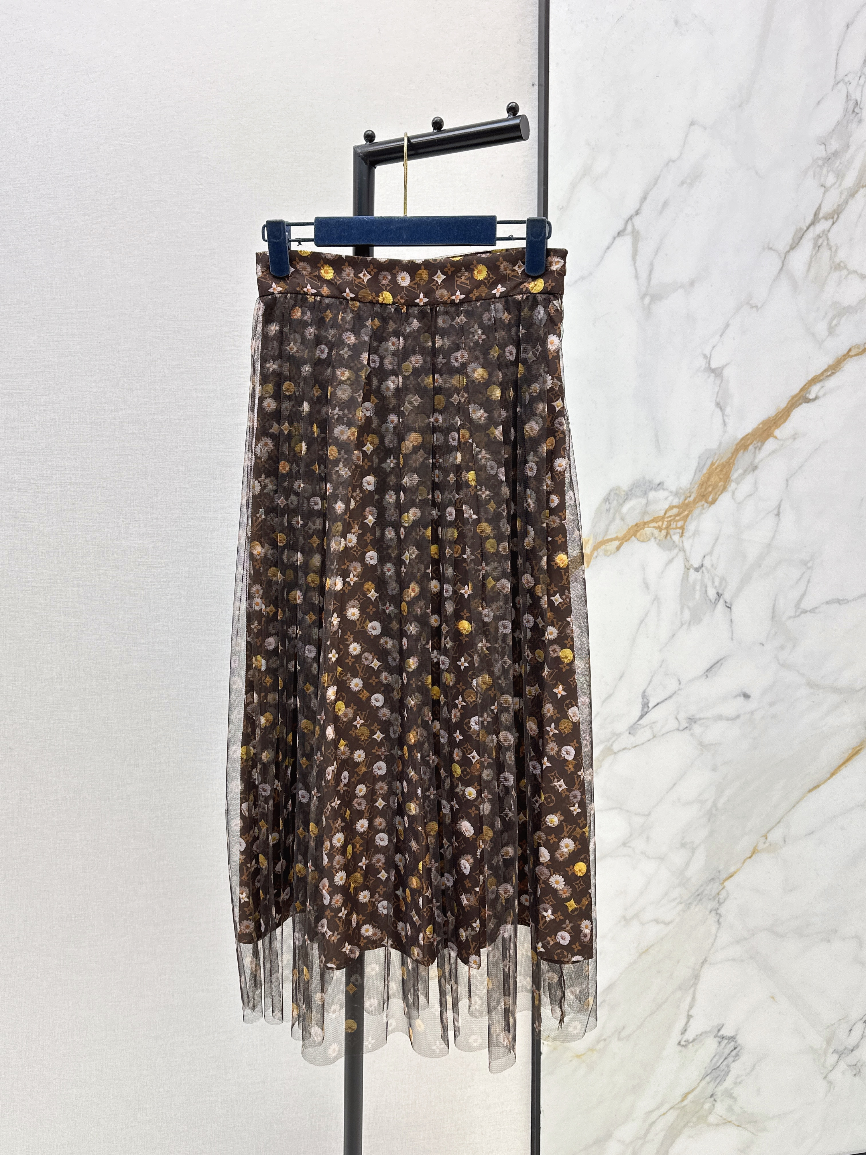 Loui 26ss print mesh skirt