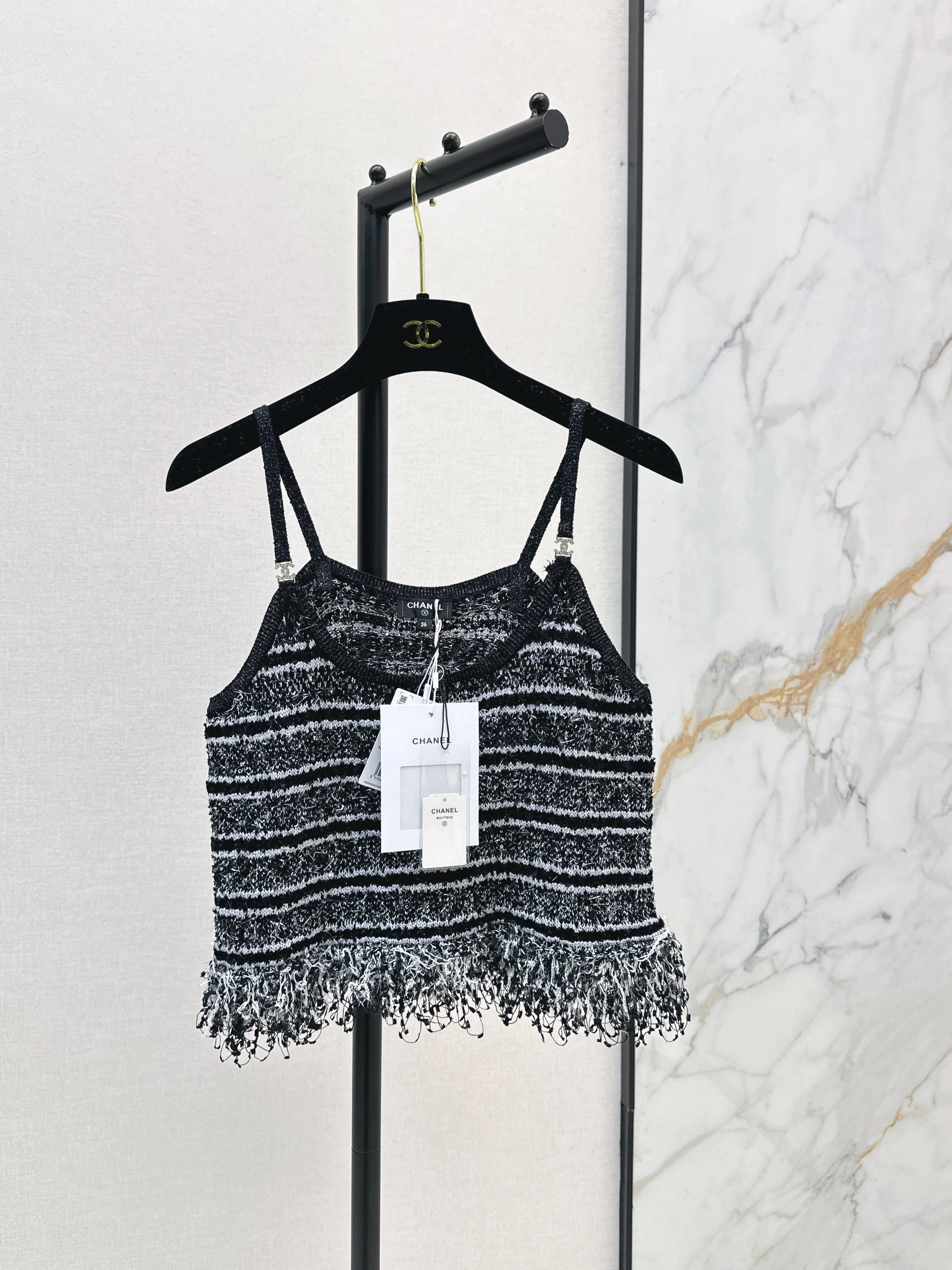Chan 26ss tassel knit camisole
