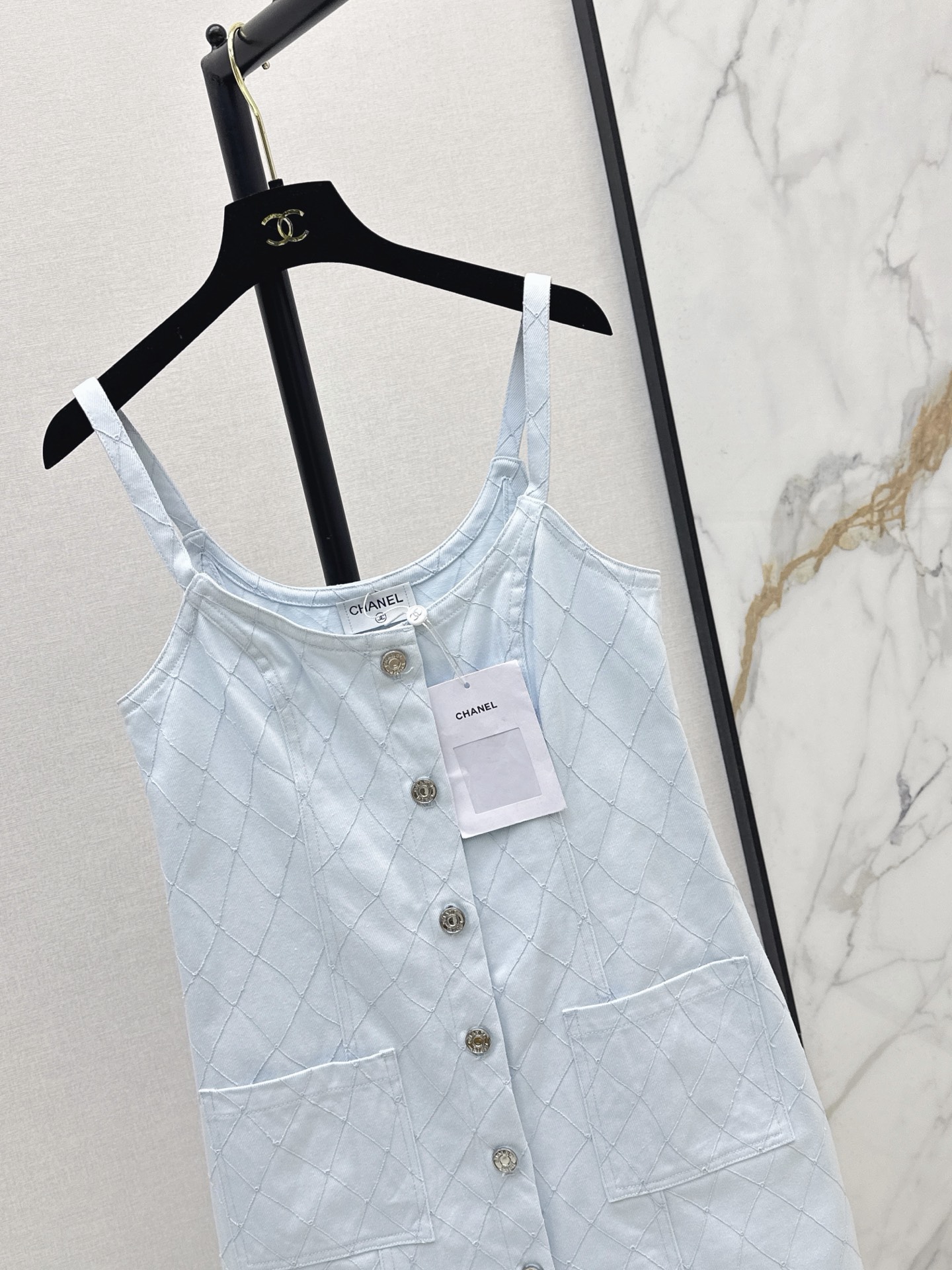 Chan 26ss denim slip dress