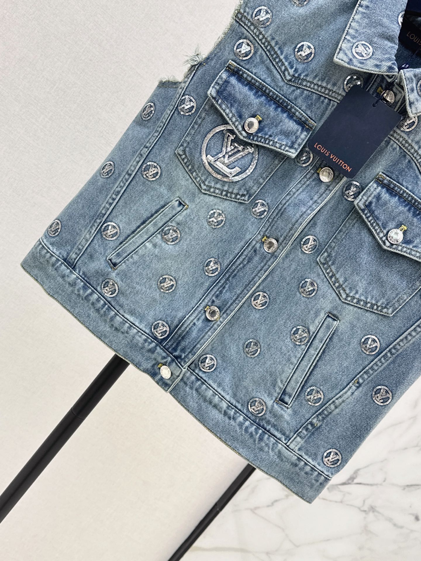Loui 26ss sequin denim vest