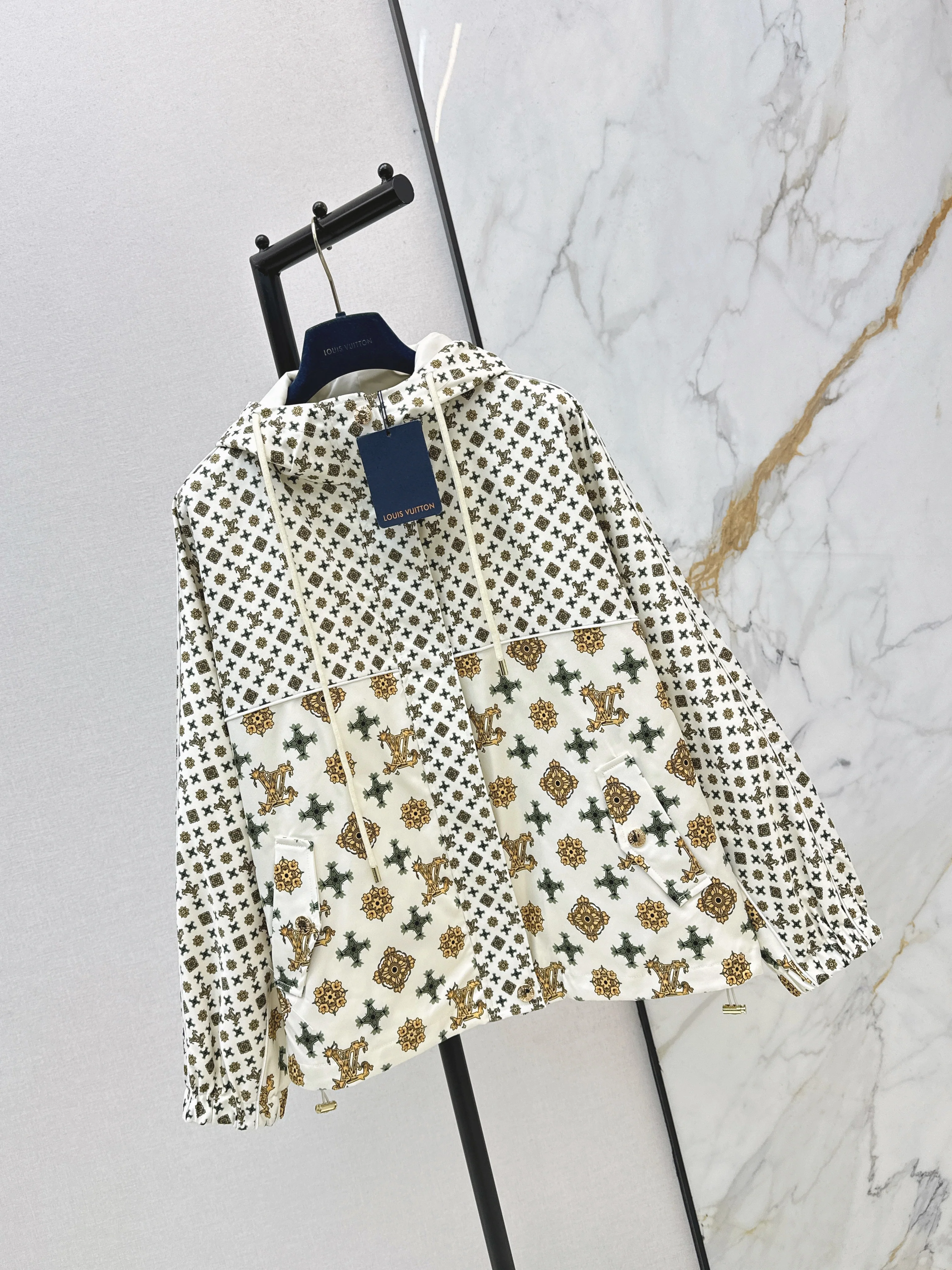 Louis 26ss hooded zipper trench coats