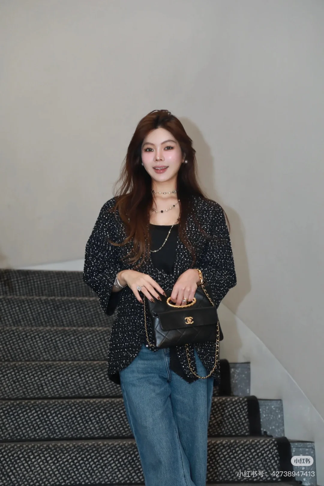 Chan 25fw sequins woven jacket