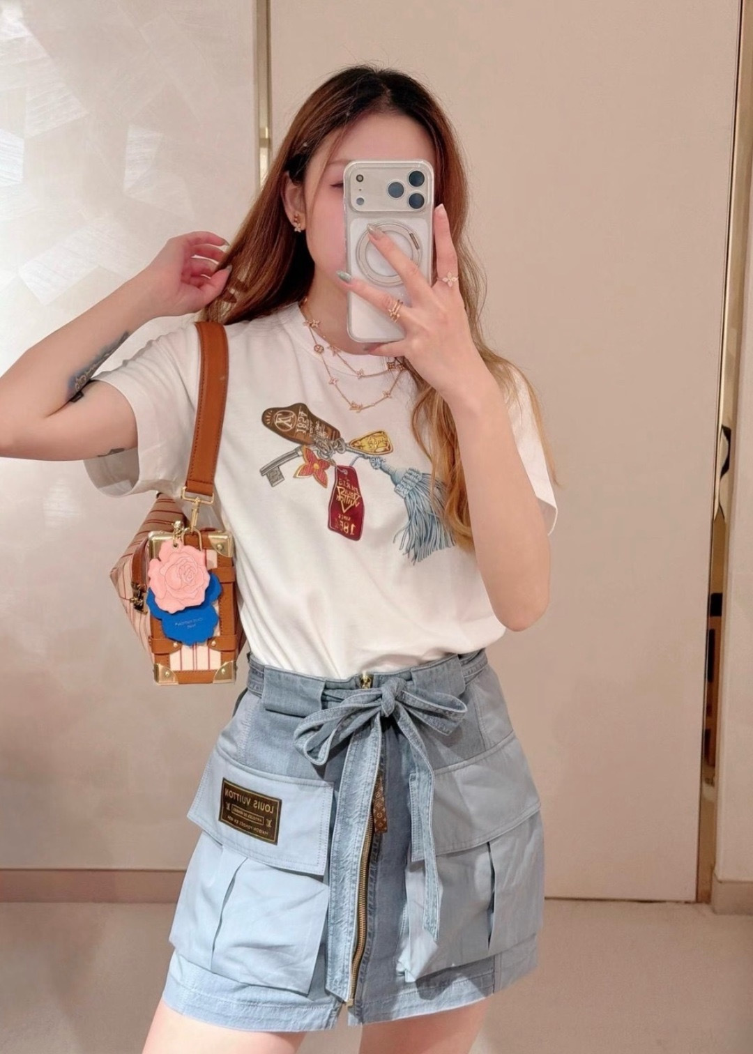 Louis 26SS Washed Utility Denim Skirt