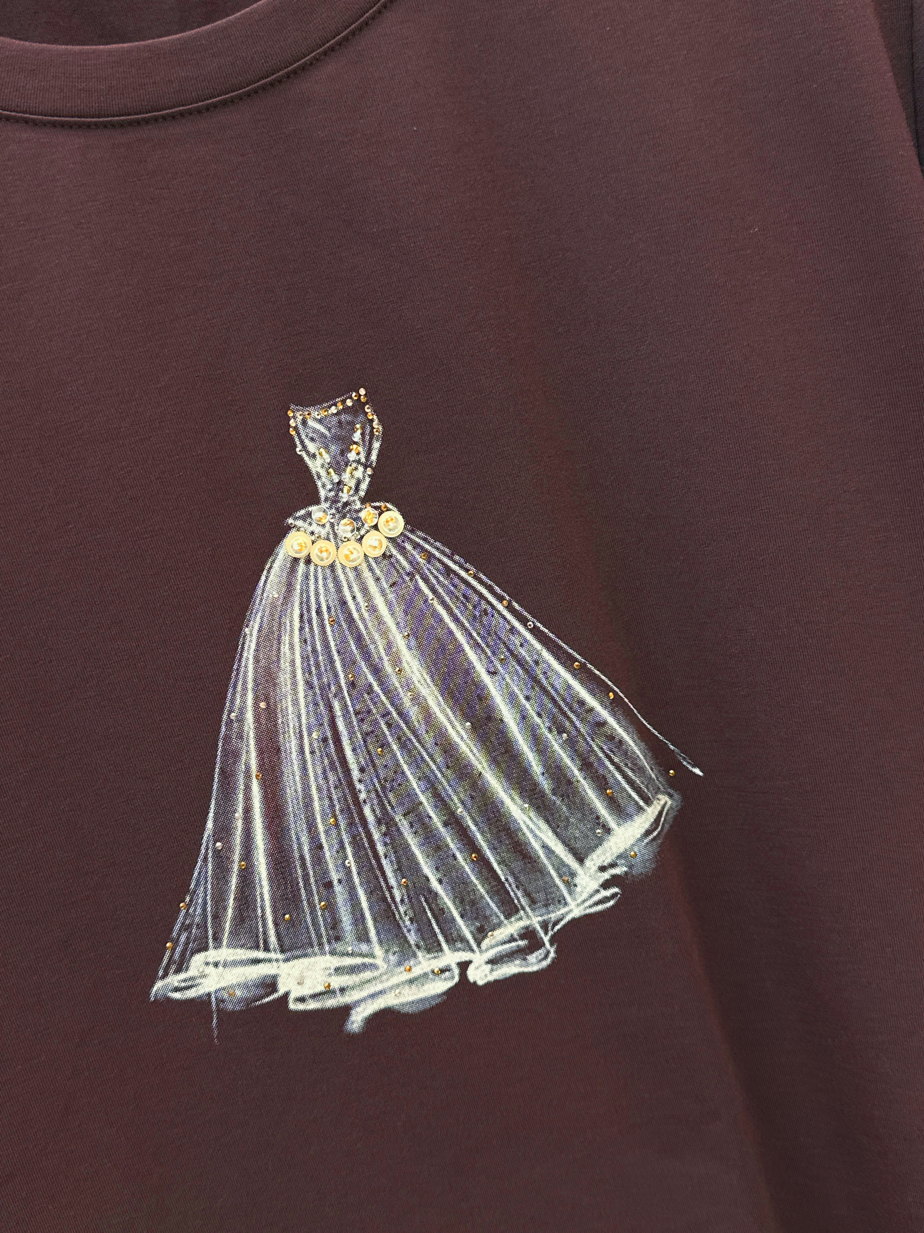Chan 26ss beading print t-shirt