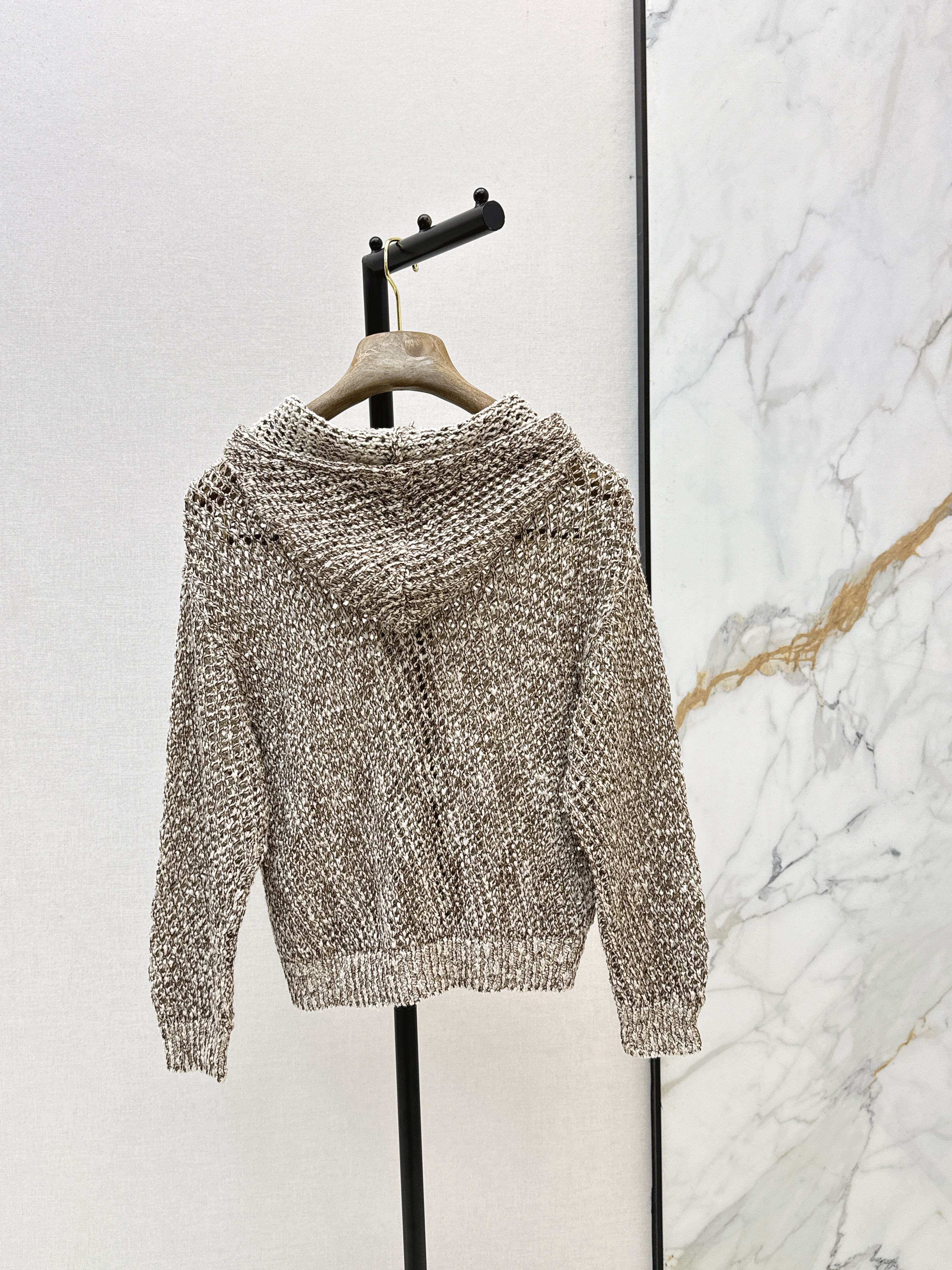 Brun 26ss hooded knit jacket
