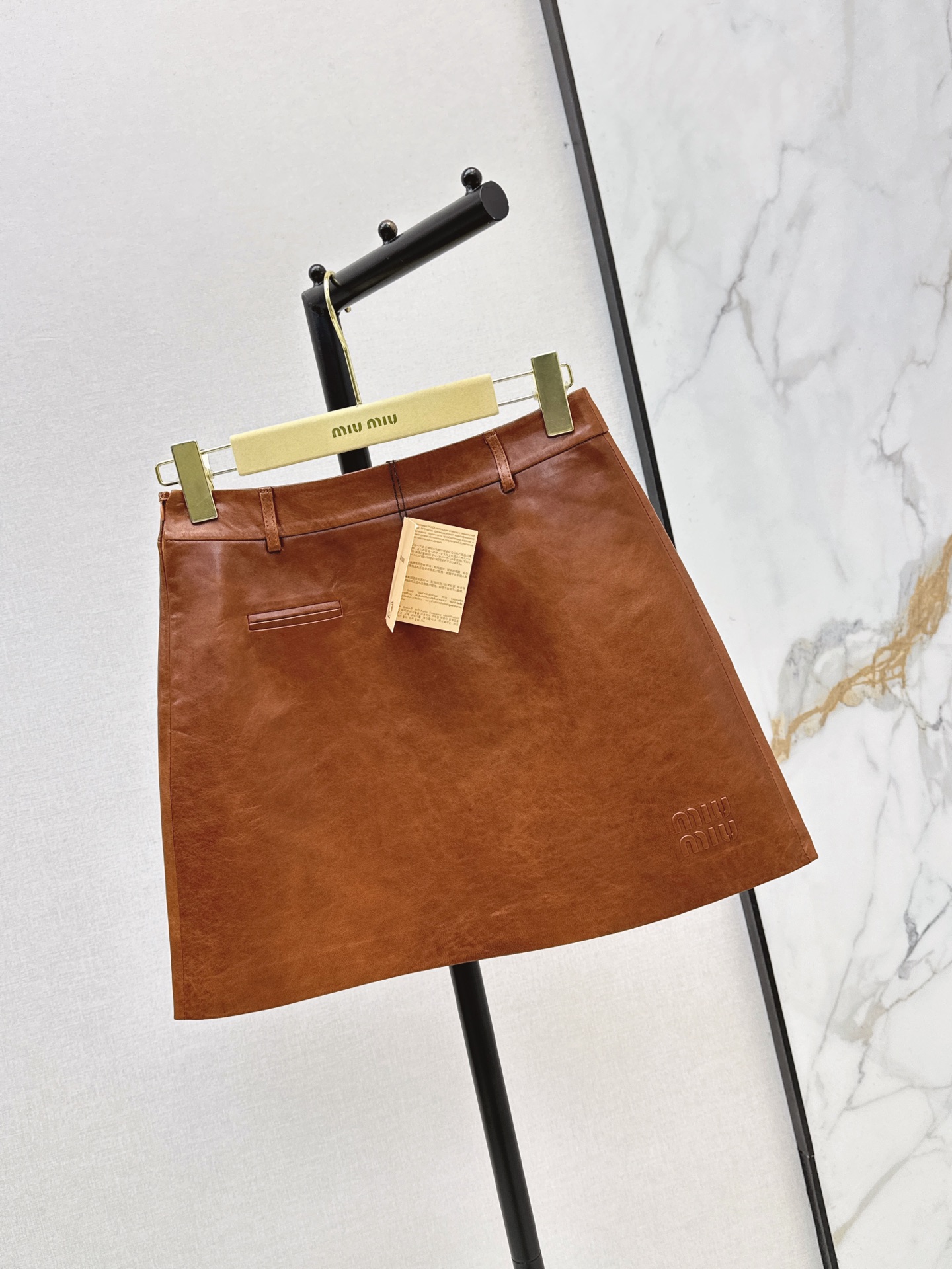 Miu 26ss leather skirt