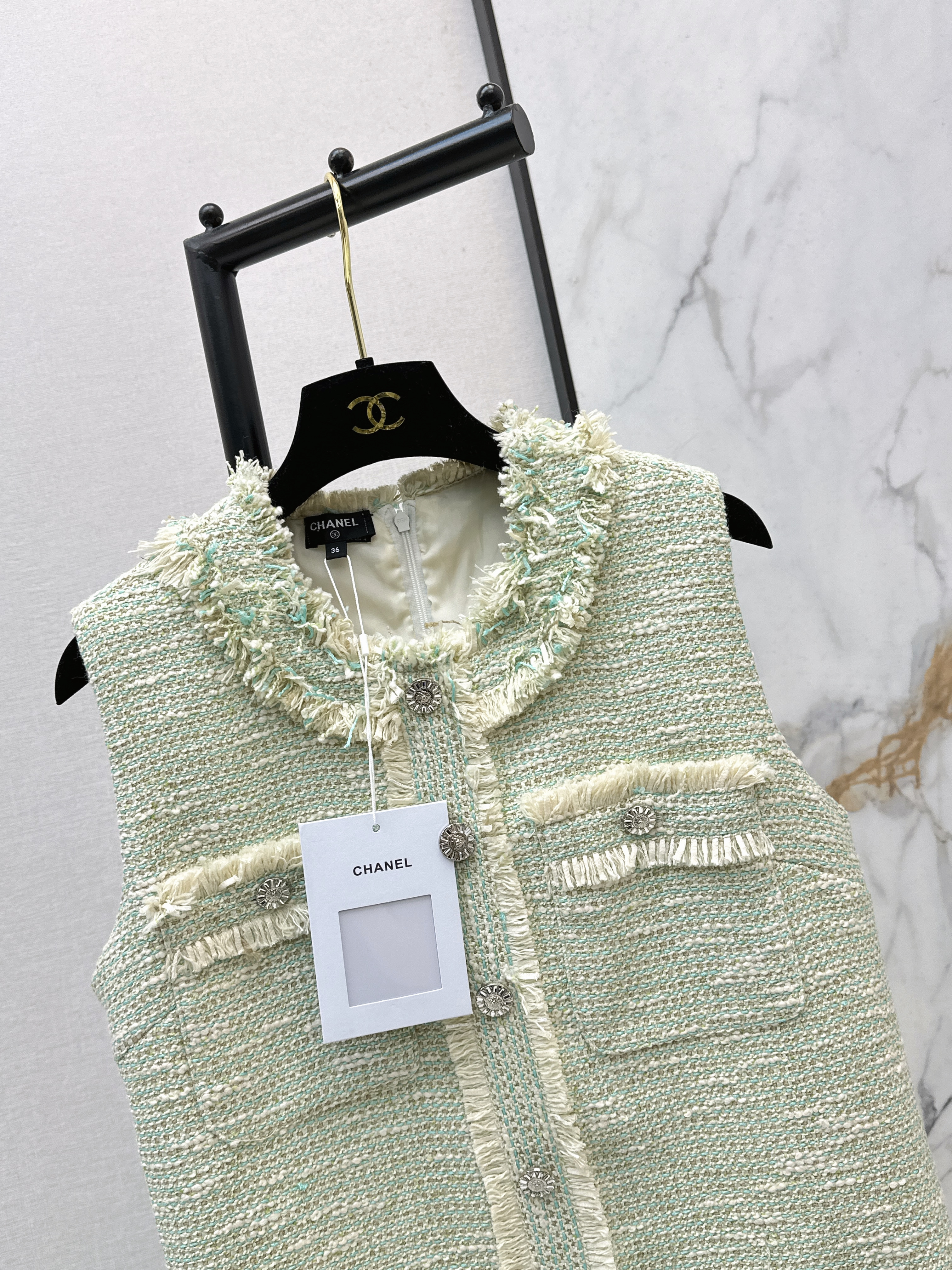 Chan 26ss woven sleeveless dress