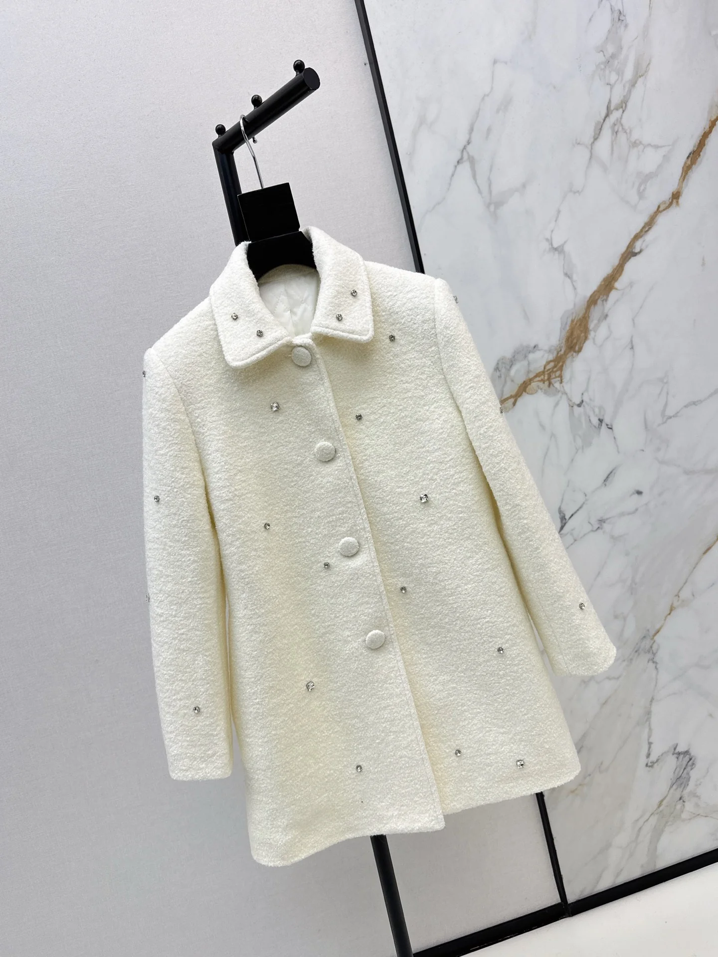 Miu 25fw rhinestone overcoats