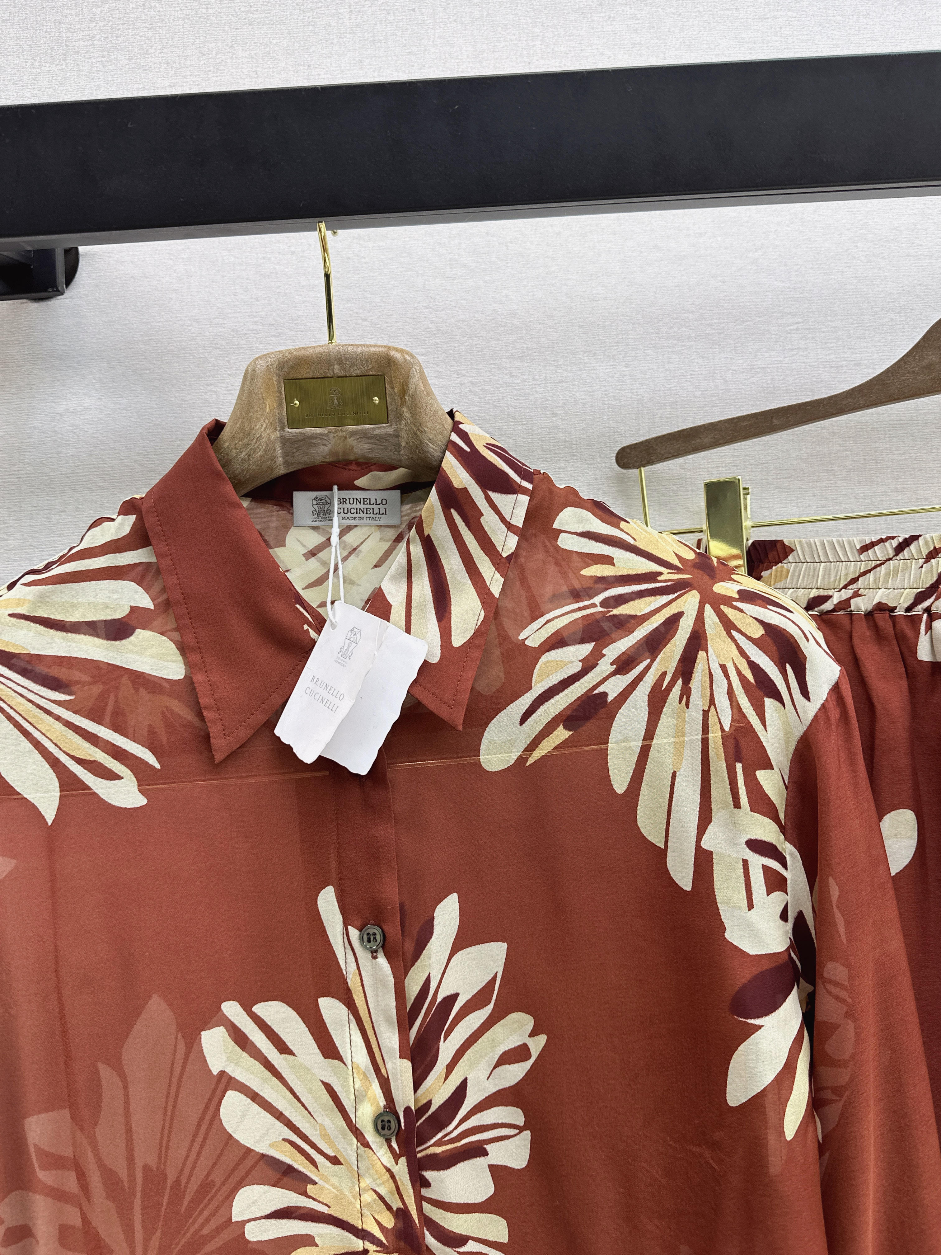 Brun 26ss print silk suit