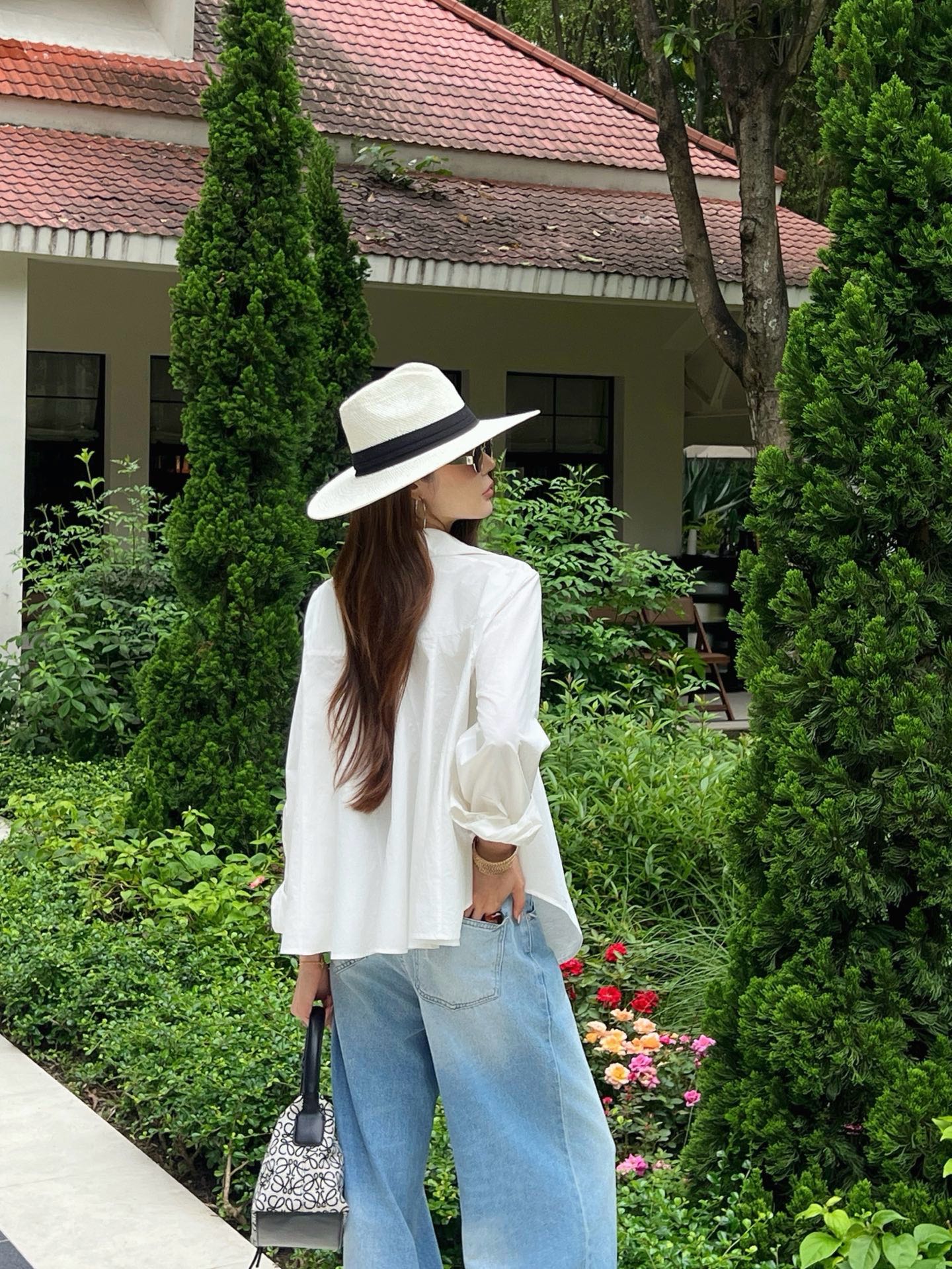 Loe 26ss asymmetrical shirt