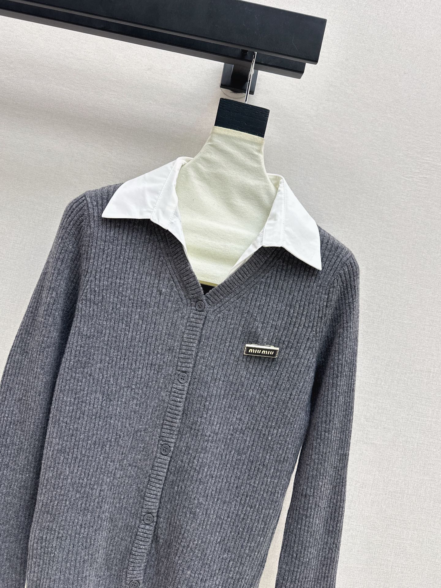 Miu 26SS 2in1 knit shirt