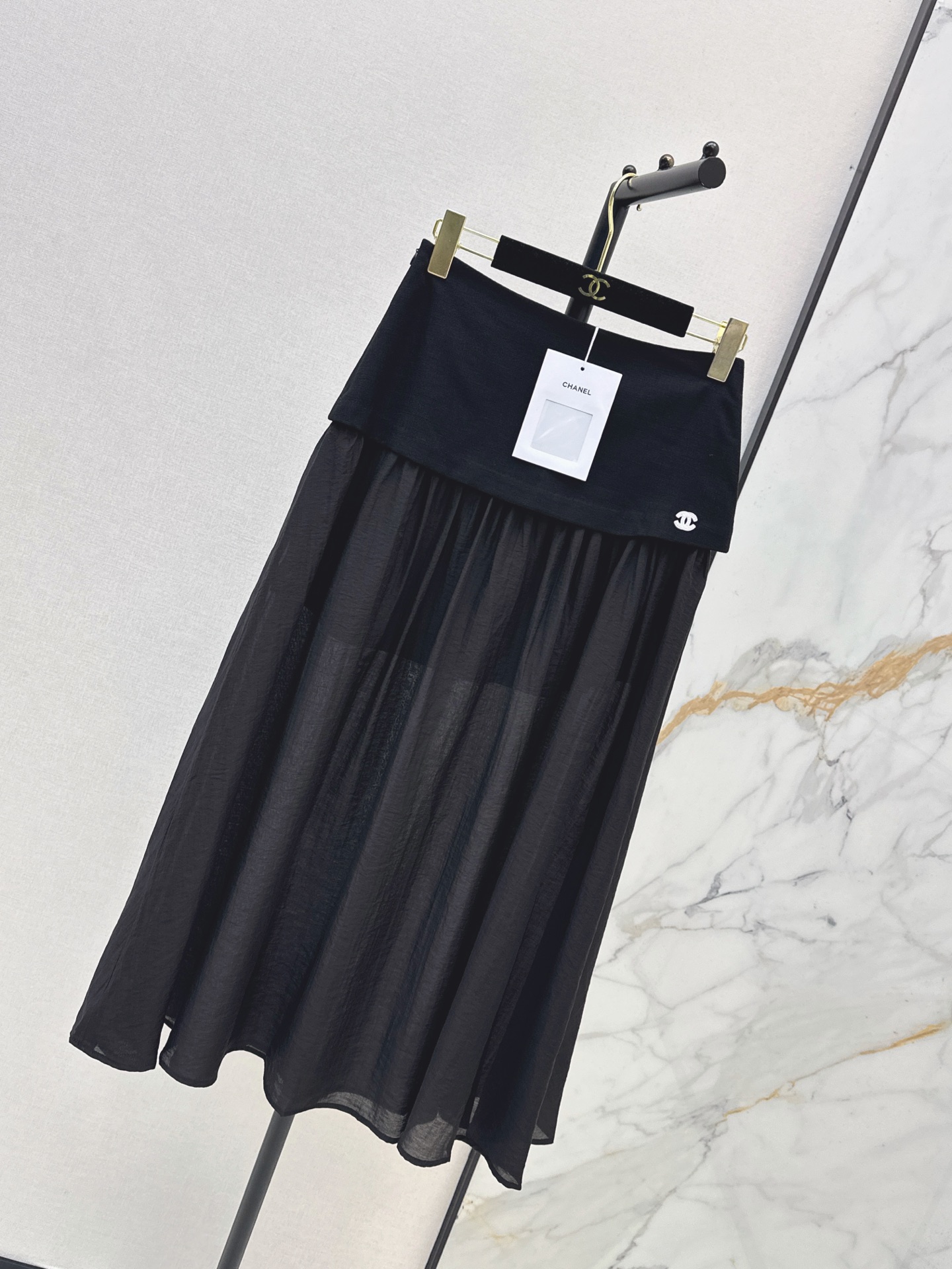 Chan 26ss contract mesh skirt