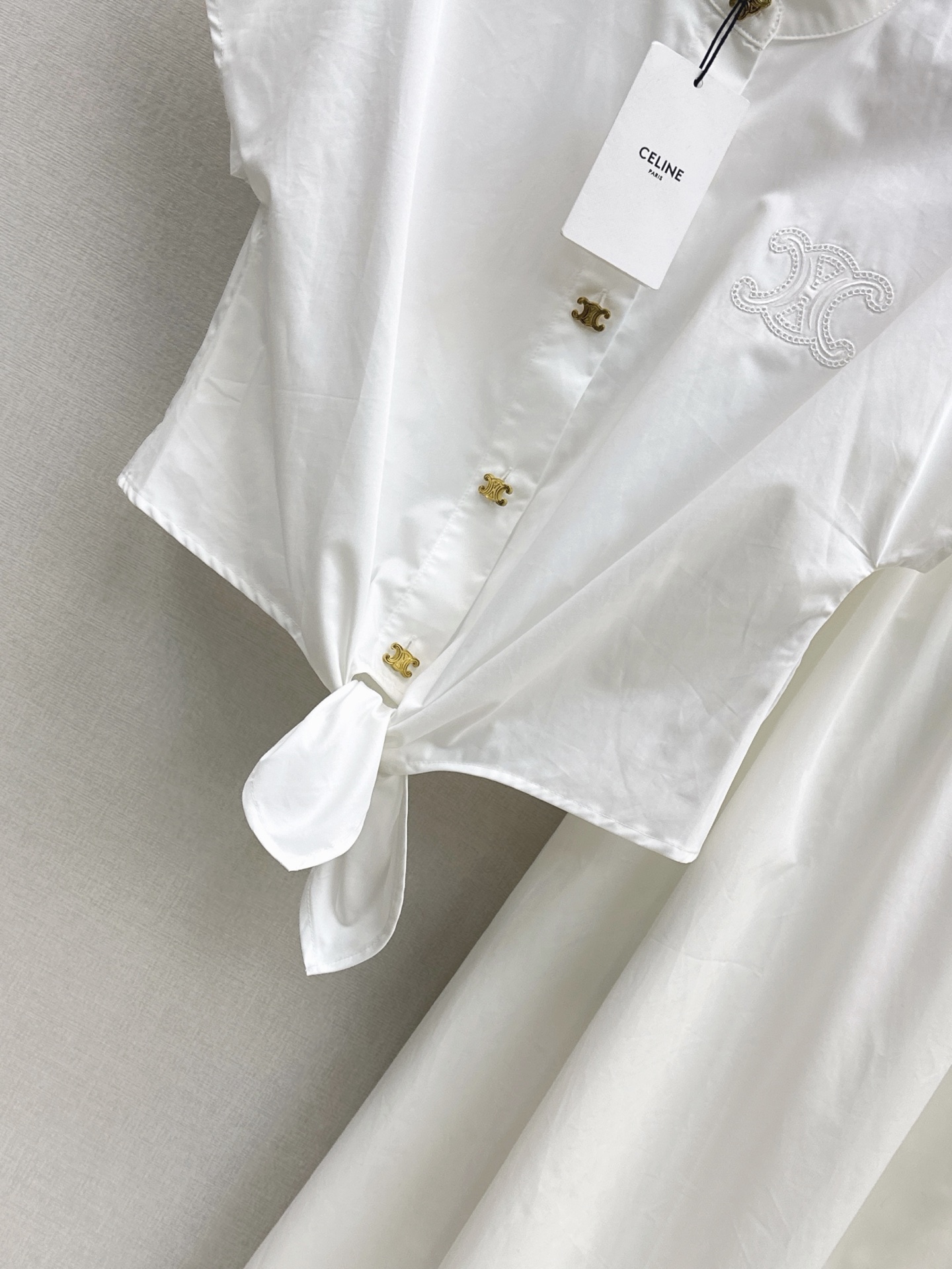 Celi 26ss cropped shirt skirt set