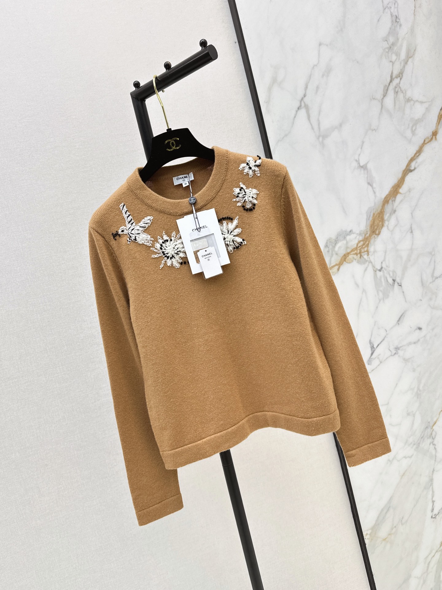 Chan 26ss beading sweater