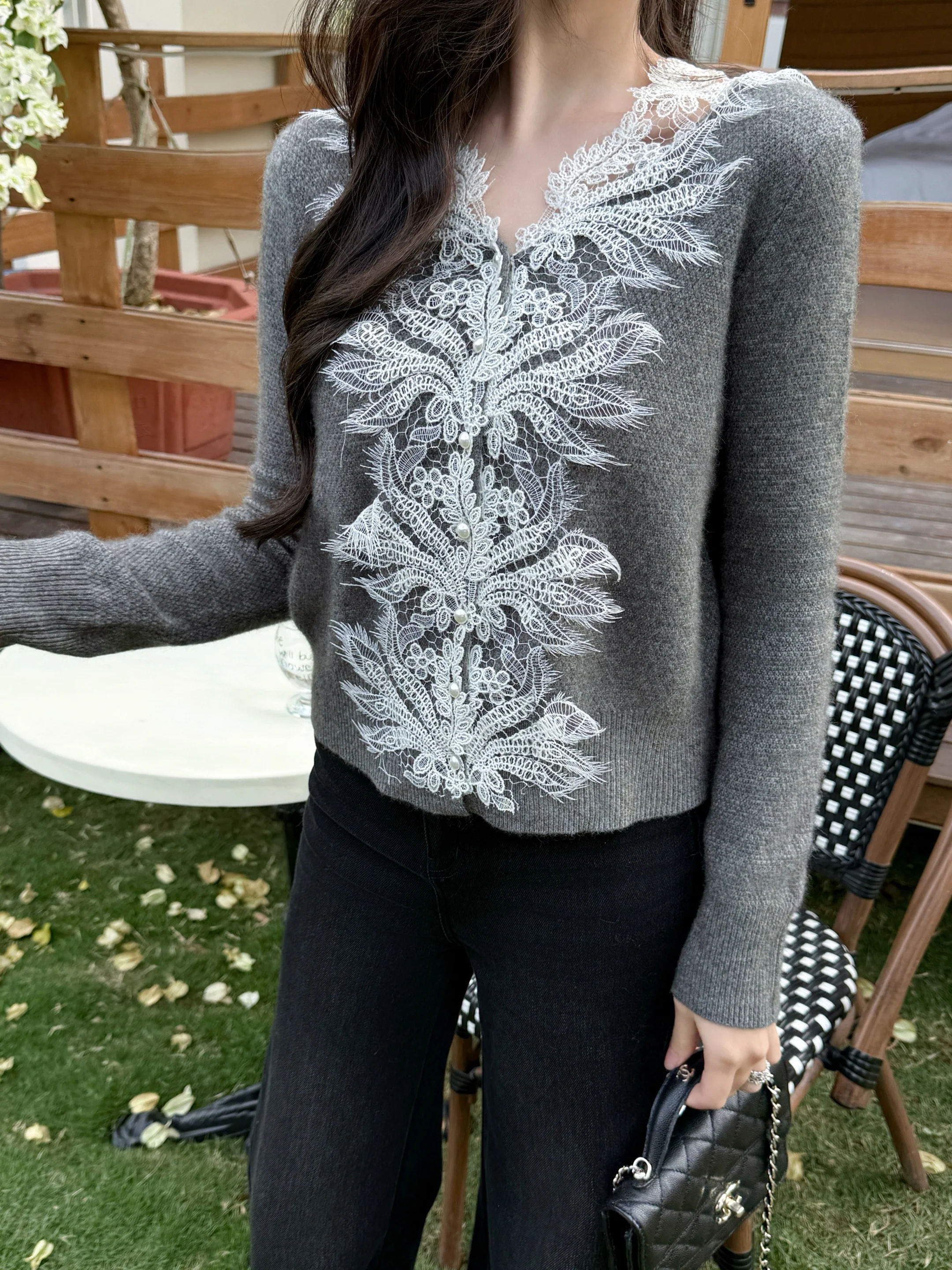 ES 26ss contract lace cardigan