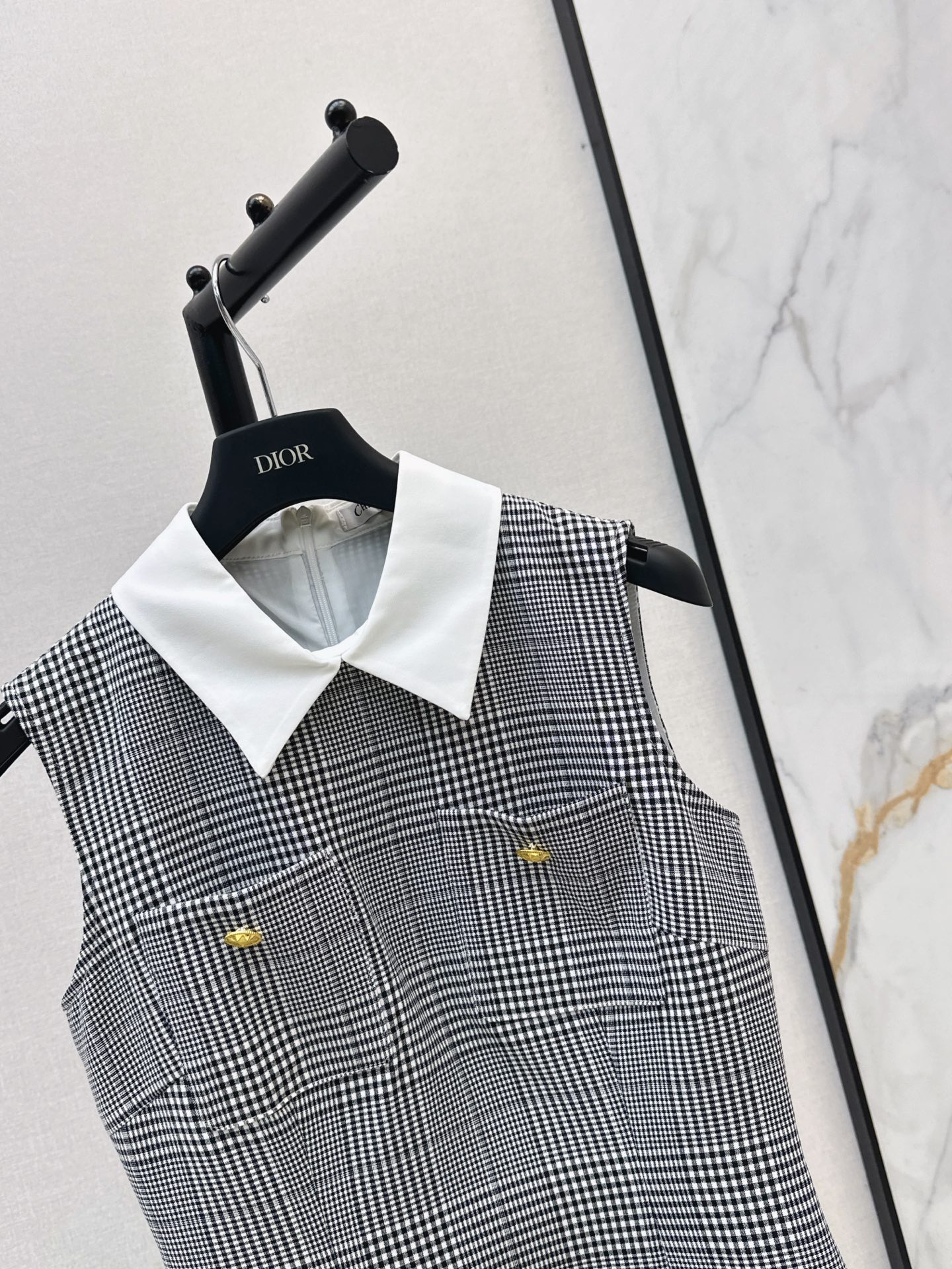 CD 26ss sleeveless check dress