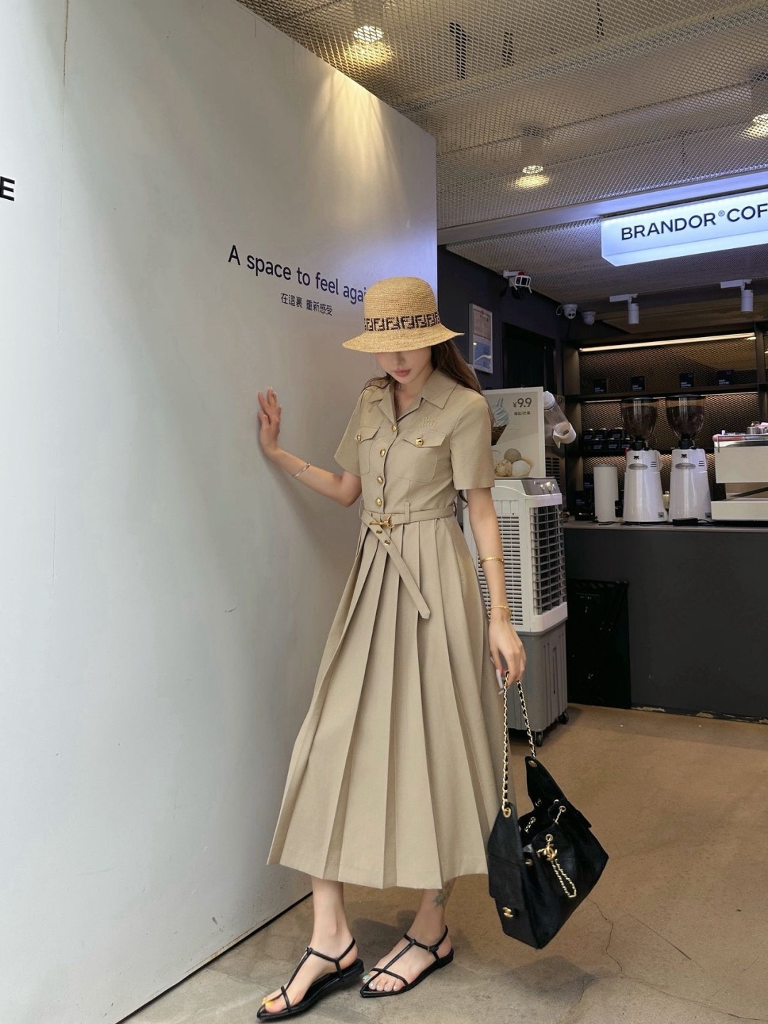 Miu 26ss pleated shirt dress