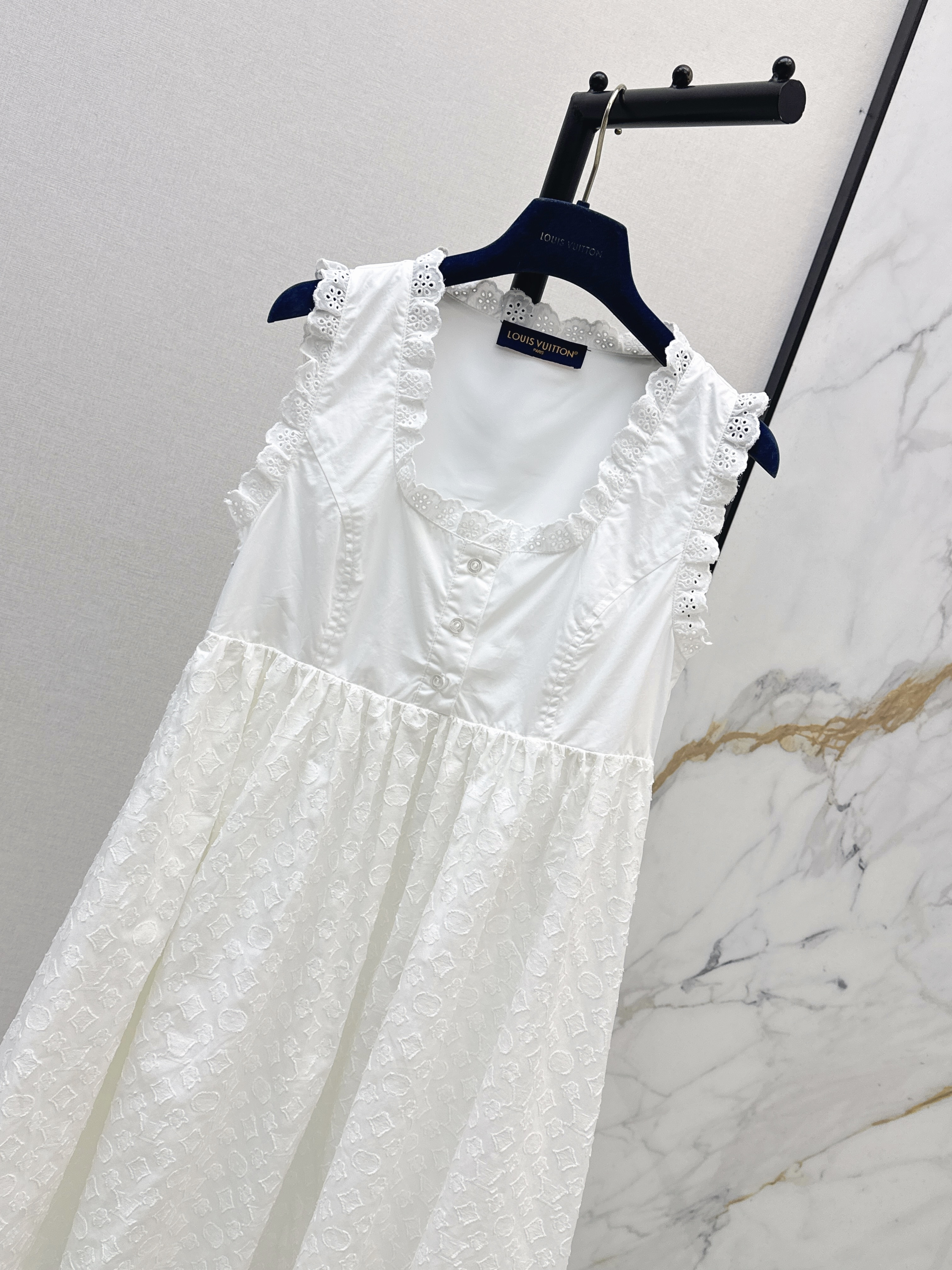 Loui 26ss jacquard ruffle dress