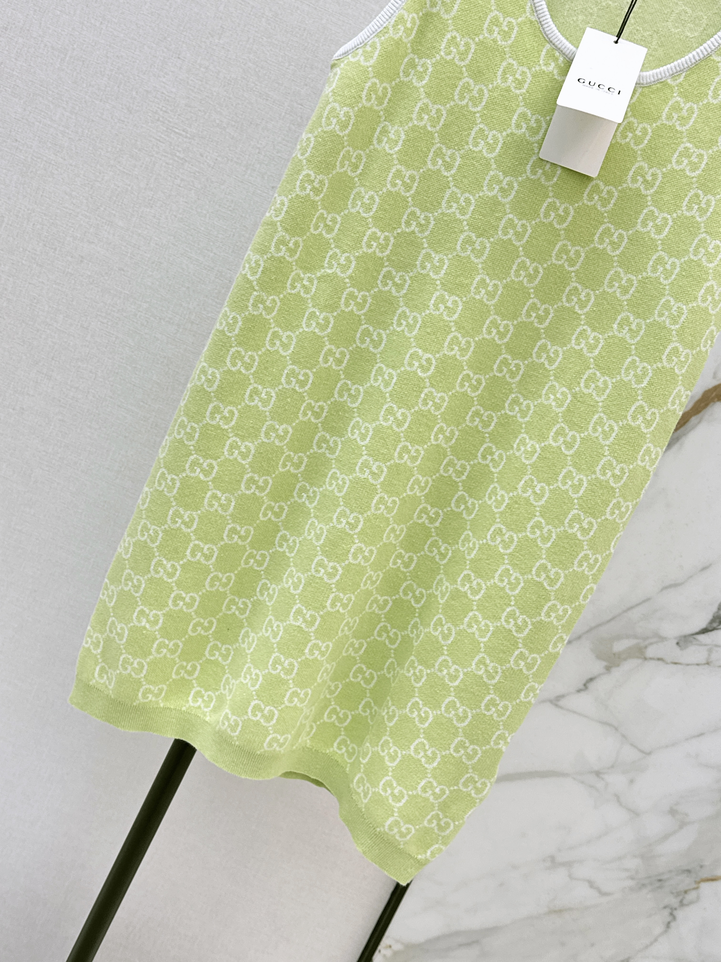 Guc 26ss jacquard sleeveless dress