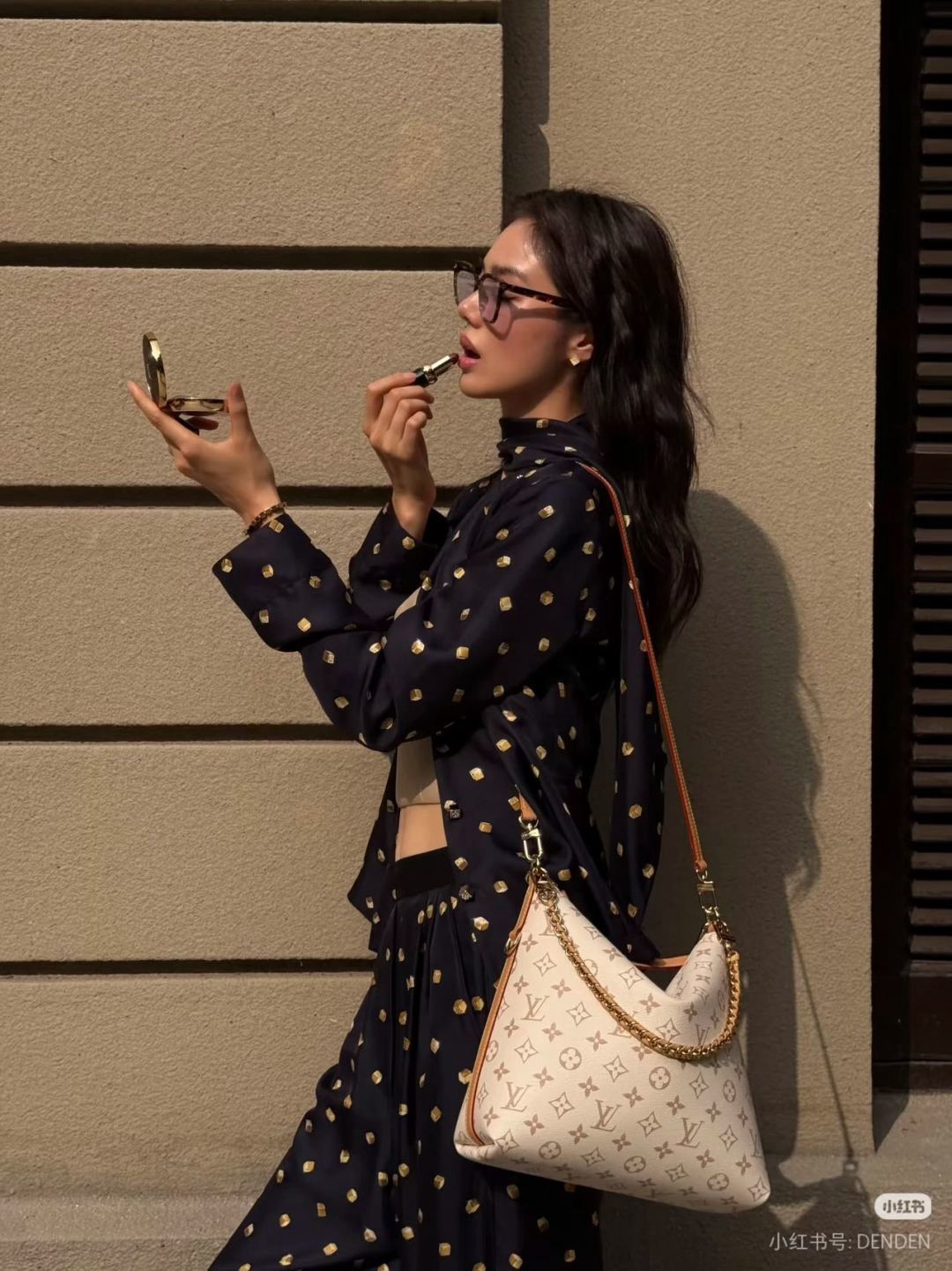 Loui 26ss polka dots ribbon shirt pants set