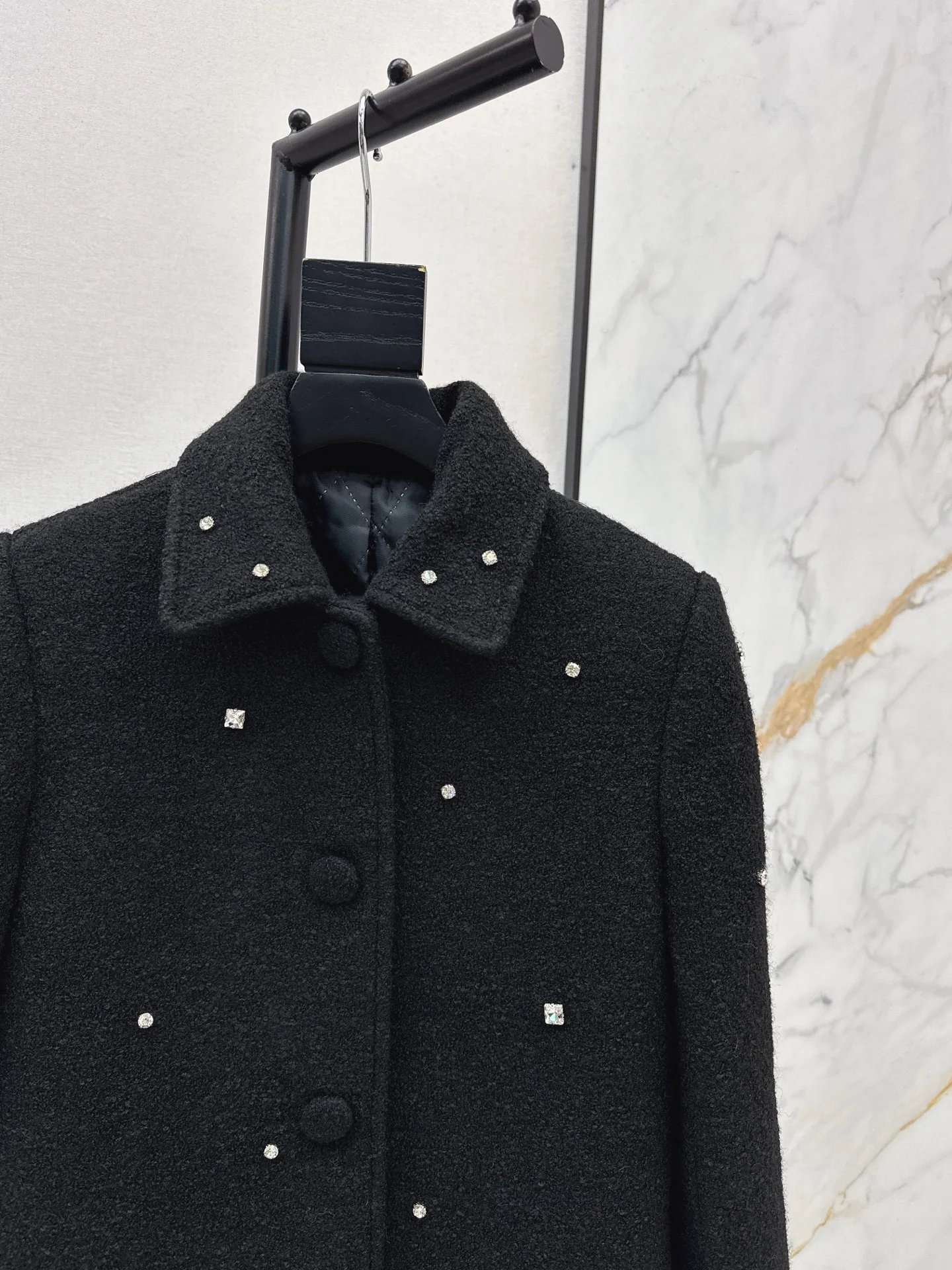 Miu 25fw rhinestone overcoats