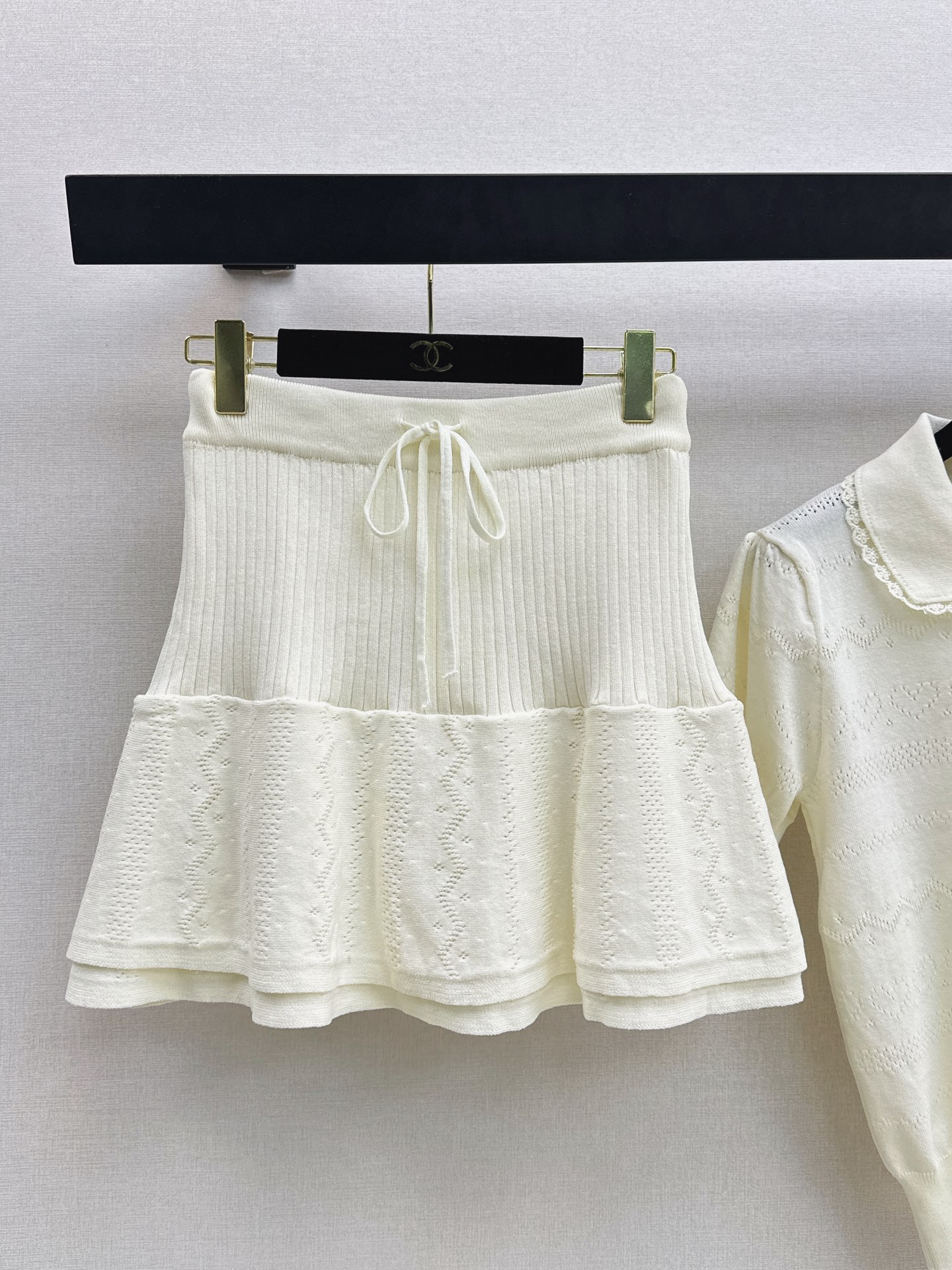Chan 26ss knit top skirt set