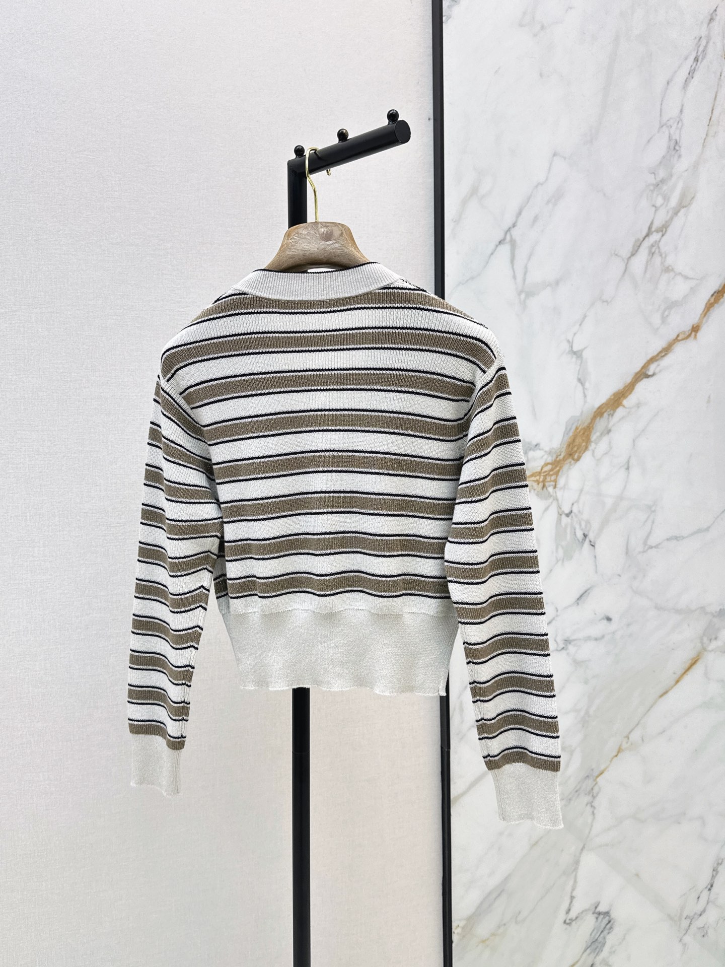 Brun 26ss stripe knit cardigan