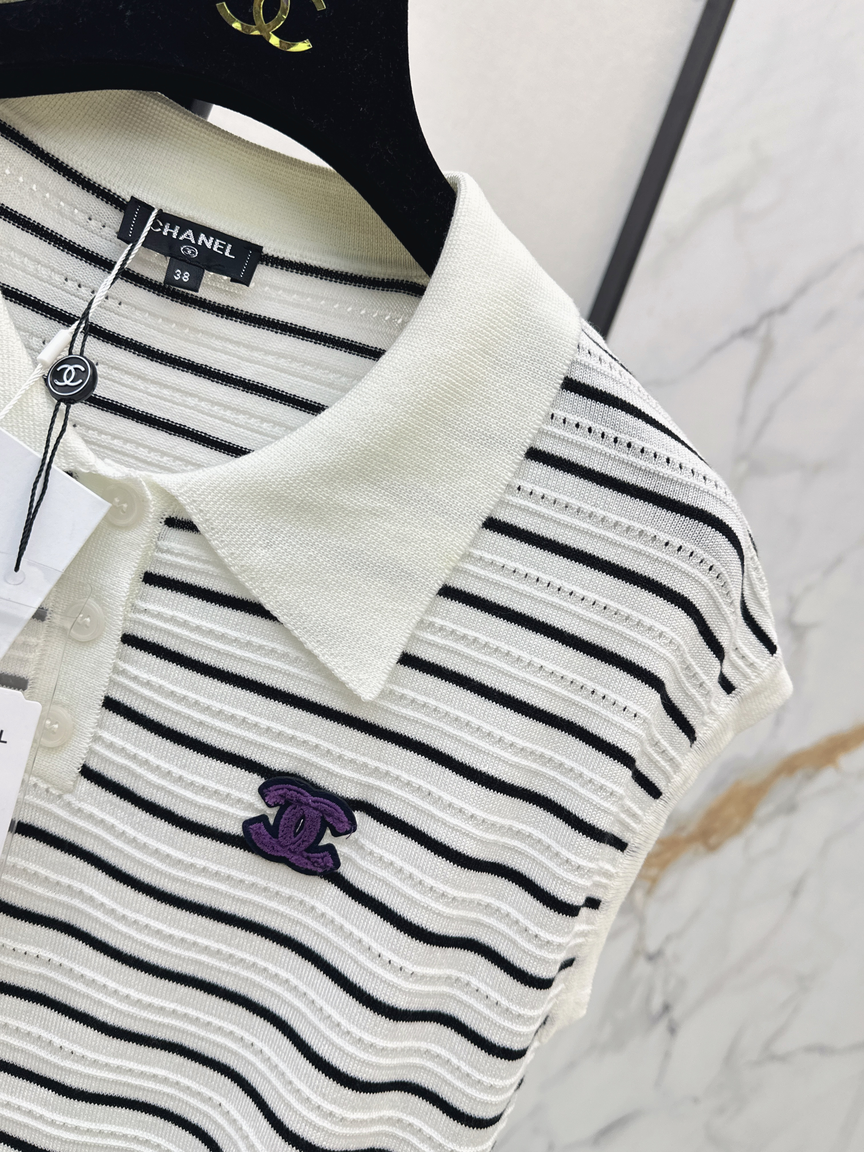 Chan 26ss stripe kniwear
