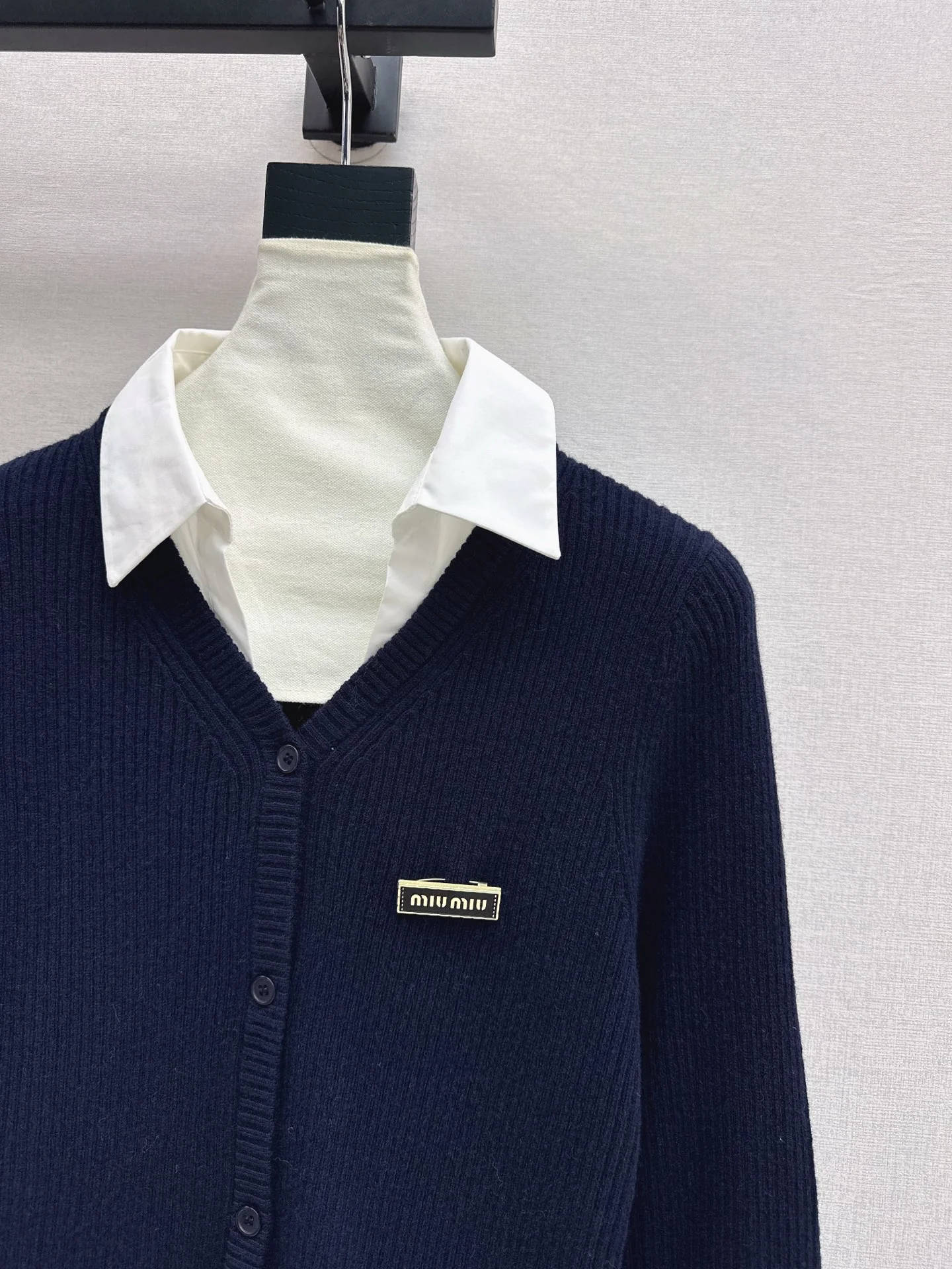 Miu 26SS 2in1 knit shirt