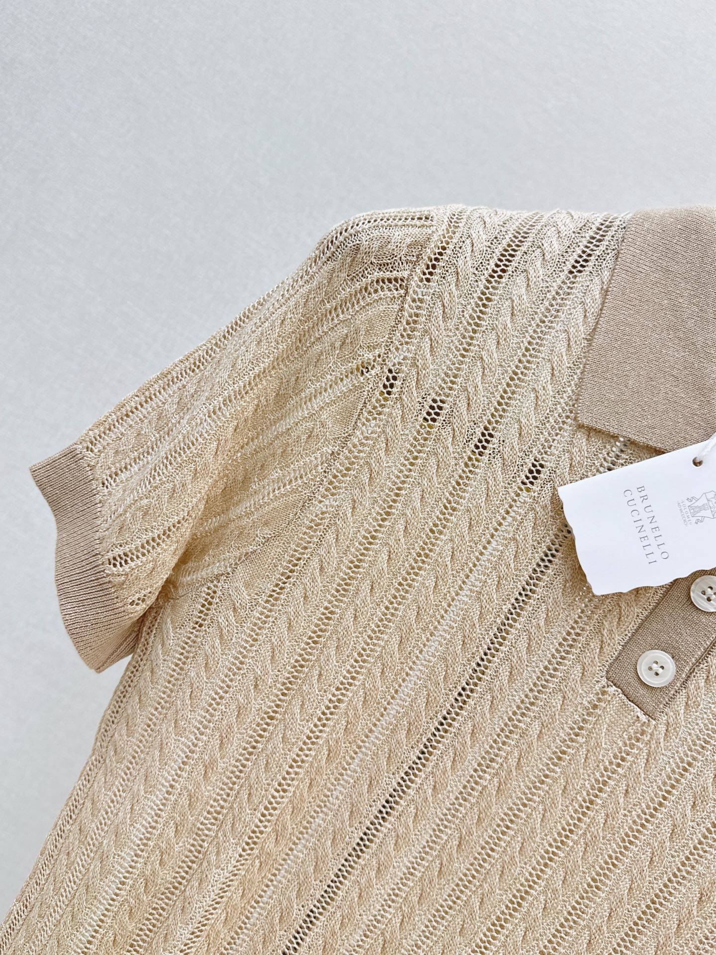 Brun 26ss hollow knit polo