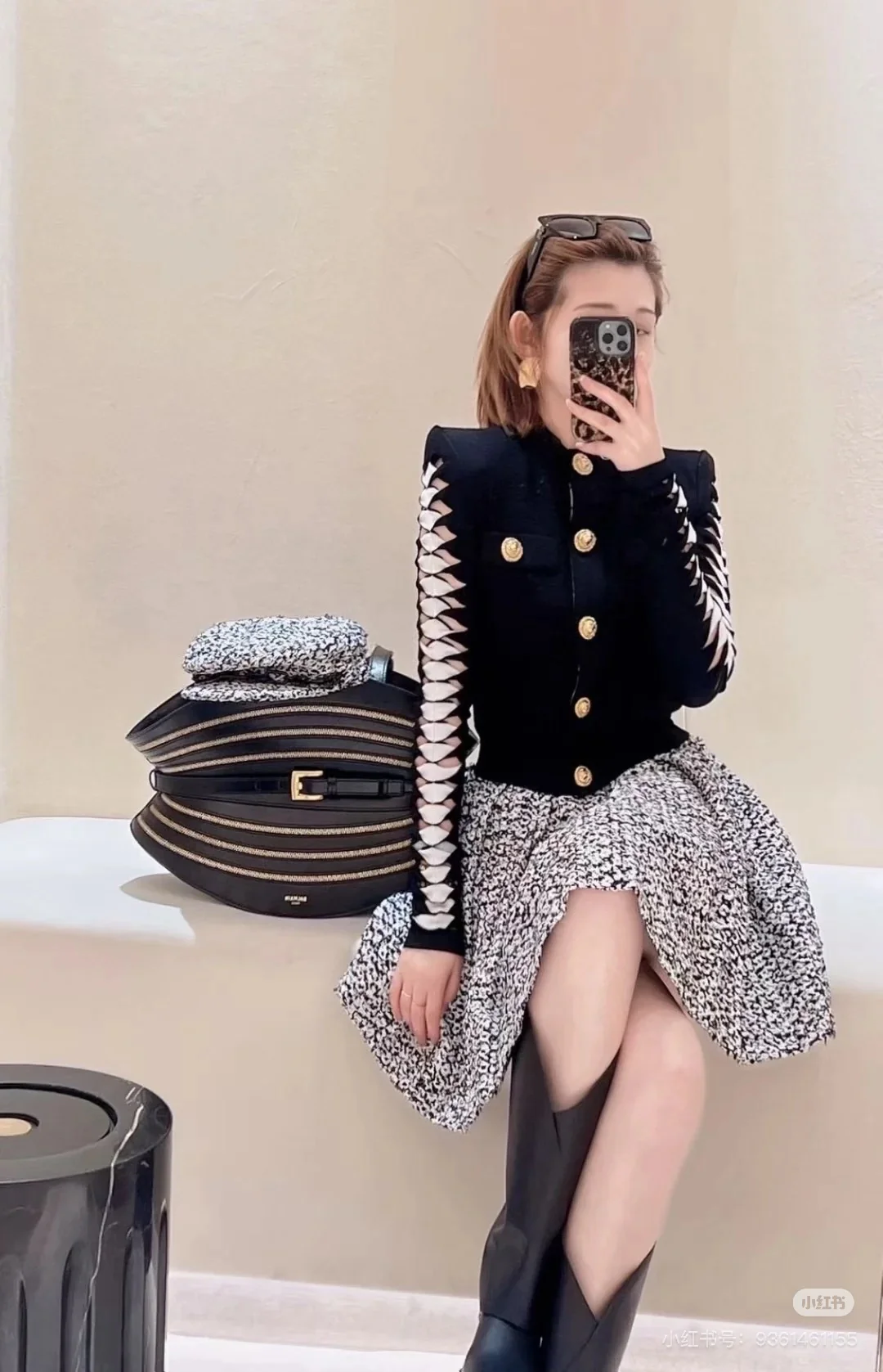 Bal 25fw pleated skirt