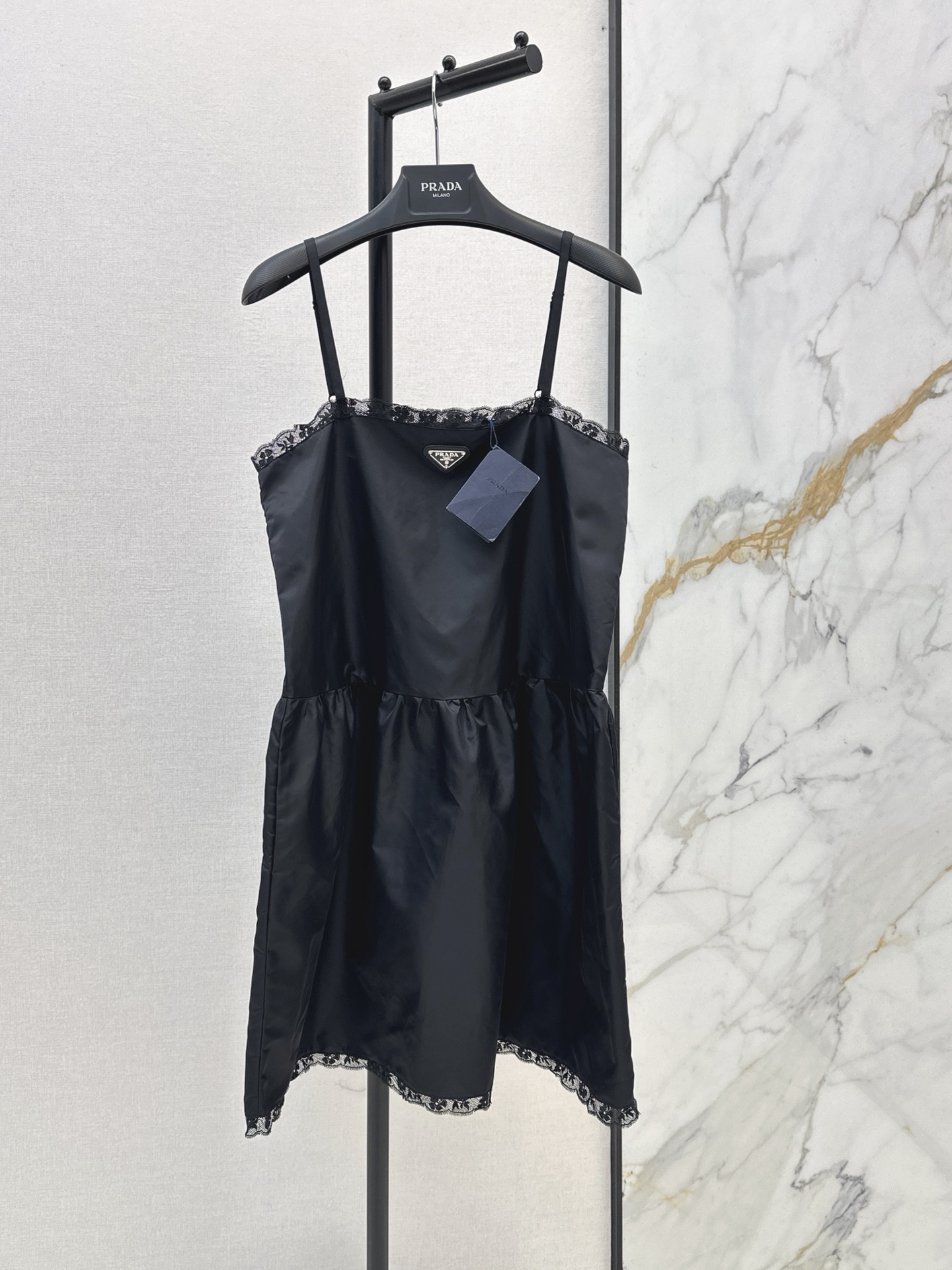 Pra 26ss lace trim slip dress