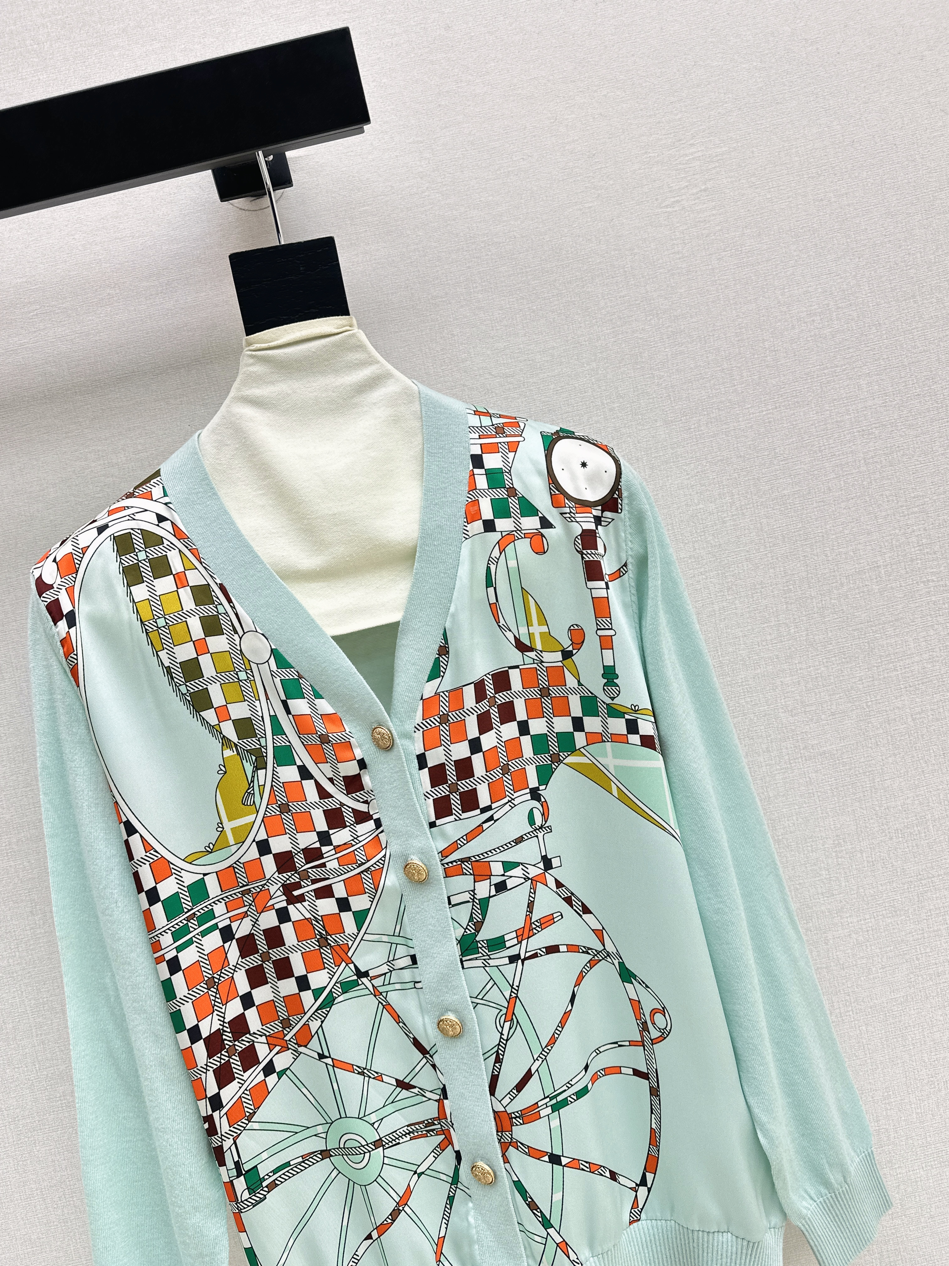 Herm 26ss print knit cardigan