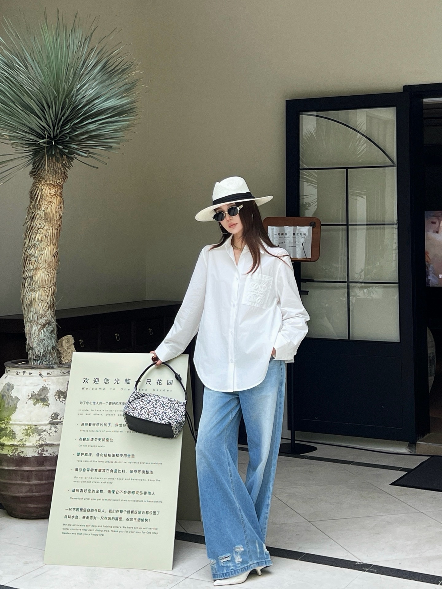 Loe 26ss asymmetrical shirt