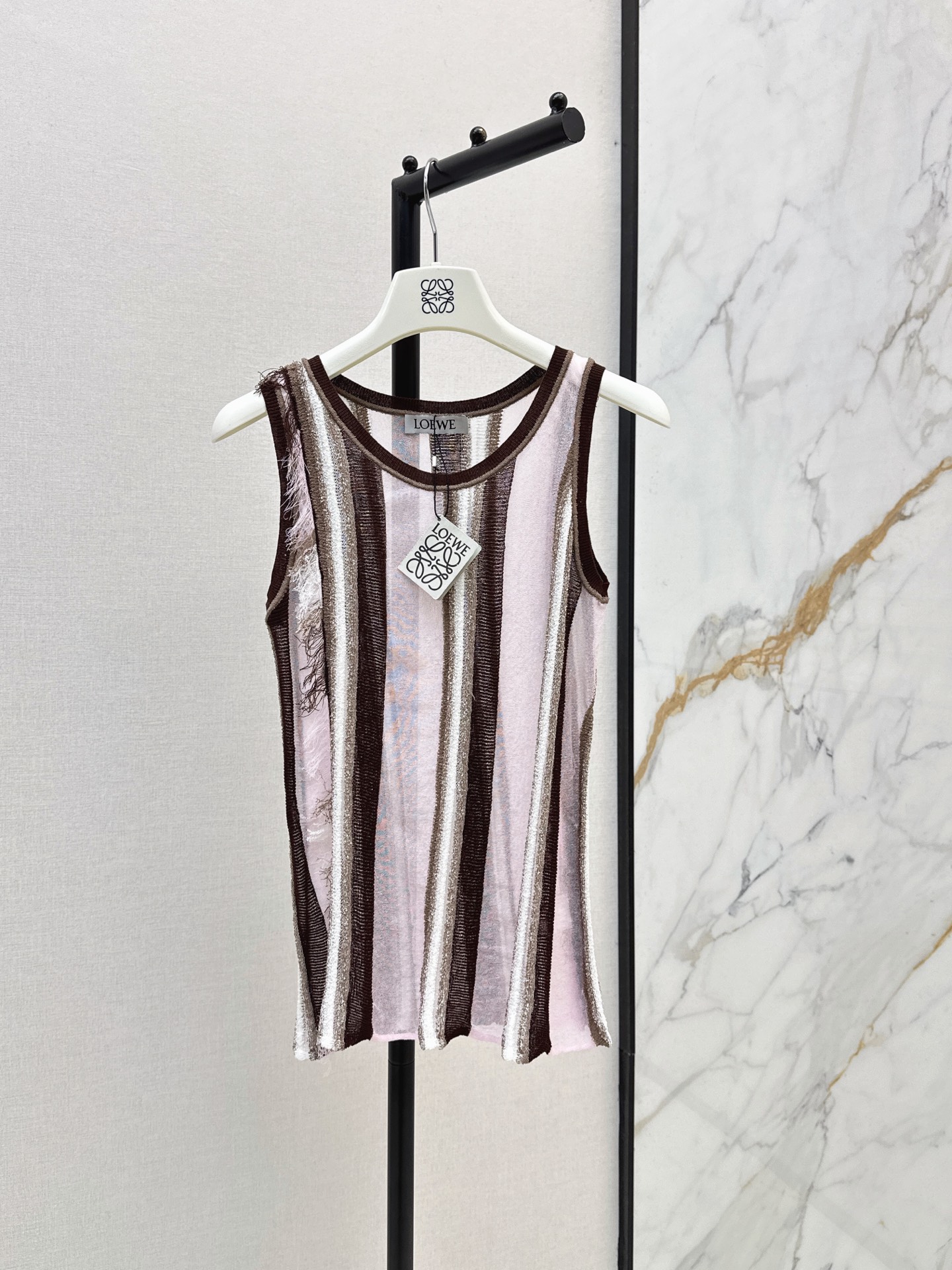 Loe 26ss stripe knit vest